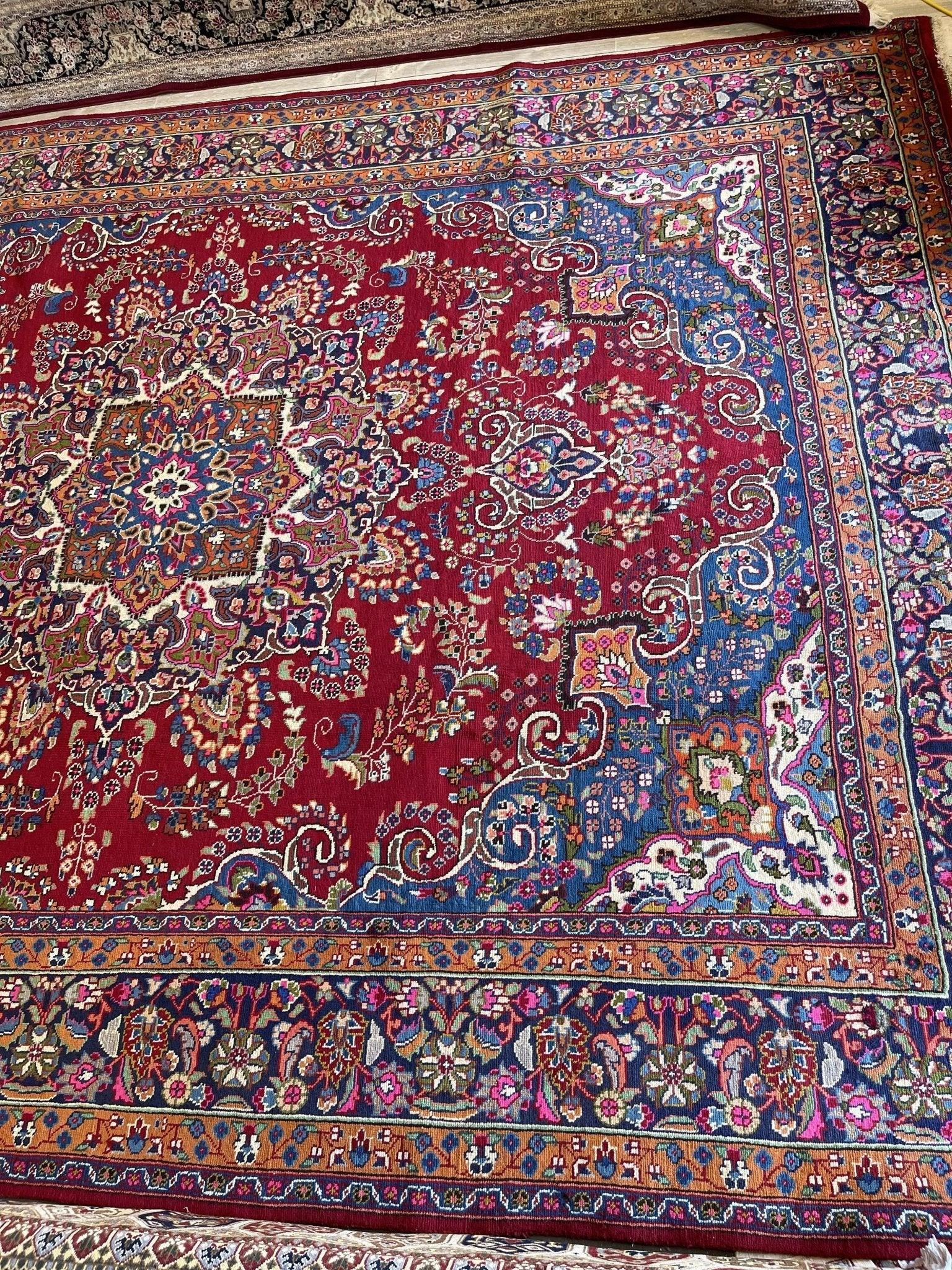 Elegant Mint Vintage 1960's Hand Knotted Veggie Dye Khorasan Area Rug by Rugistan - product image 4 for Resin Society
