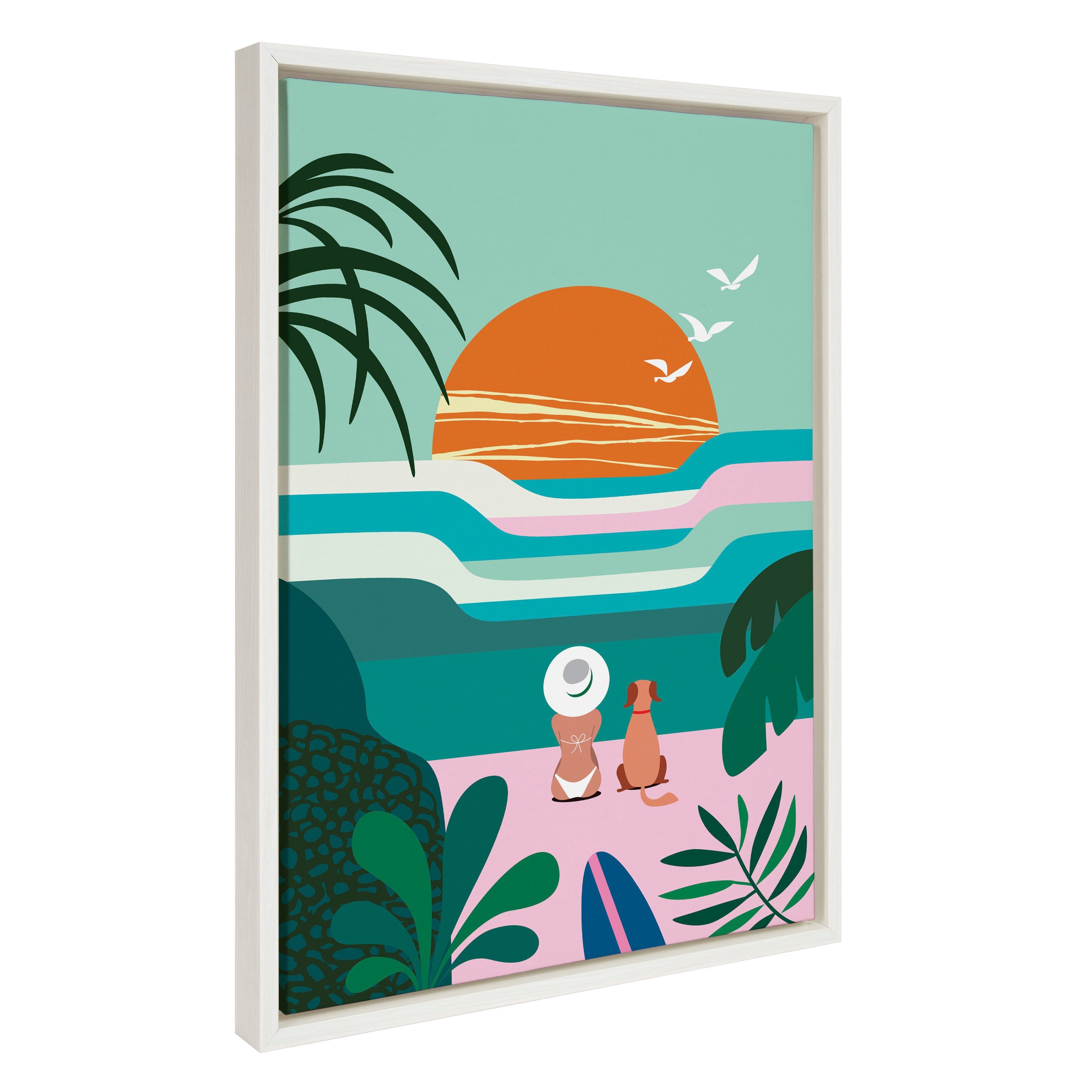 Sylvie Sun Flock Framed Canvas by kateandlaurel - product image 8 for Resin Society