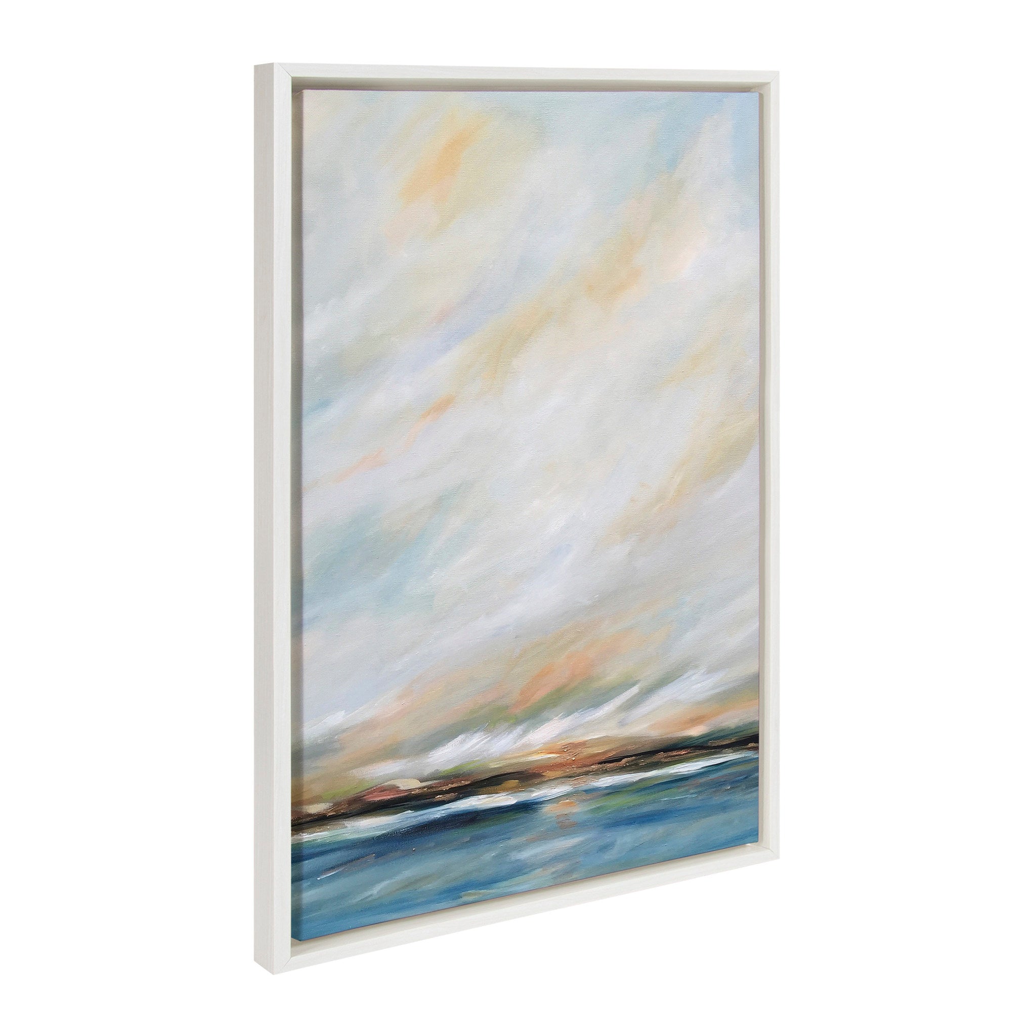Sylvie Sunday Morning, Tranquility and Clouds Framed Canvas Art Set by Mary Sparrow