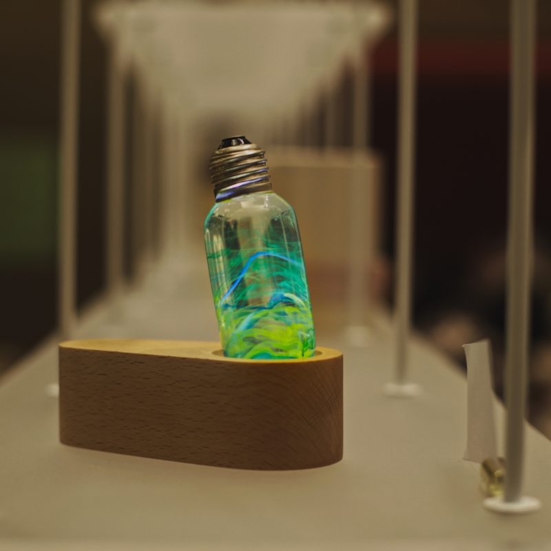 EP Light Prairie Resin LED Bulb handcrafted with eco-friendly resin and wooden base options