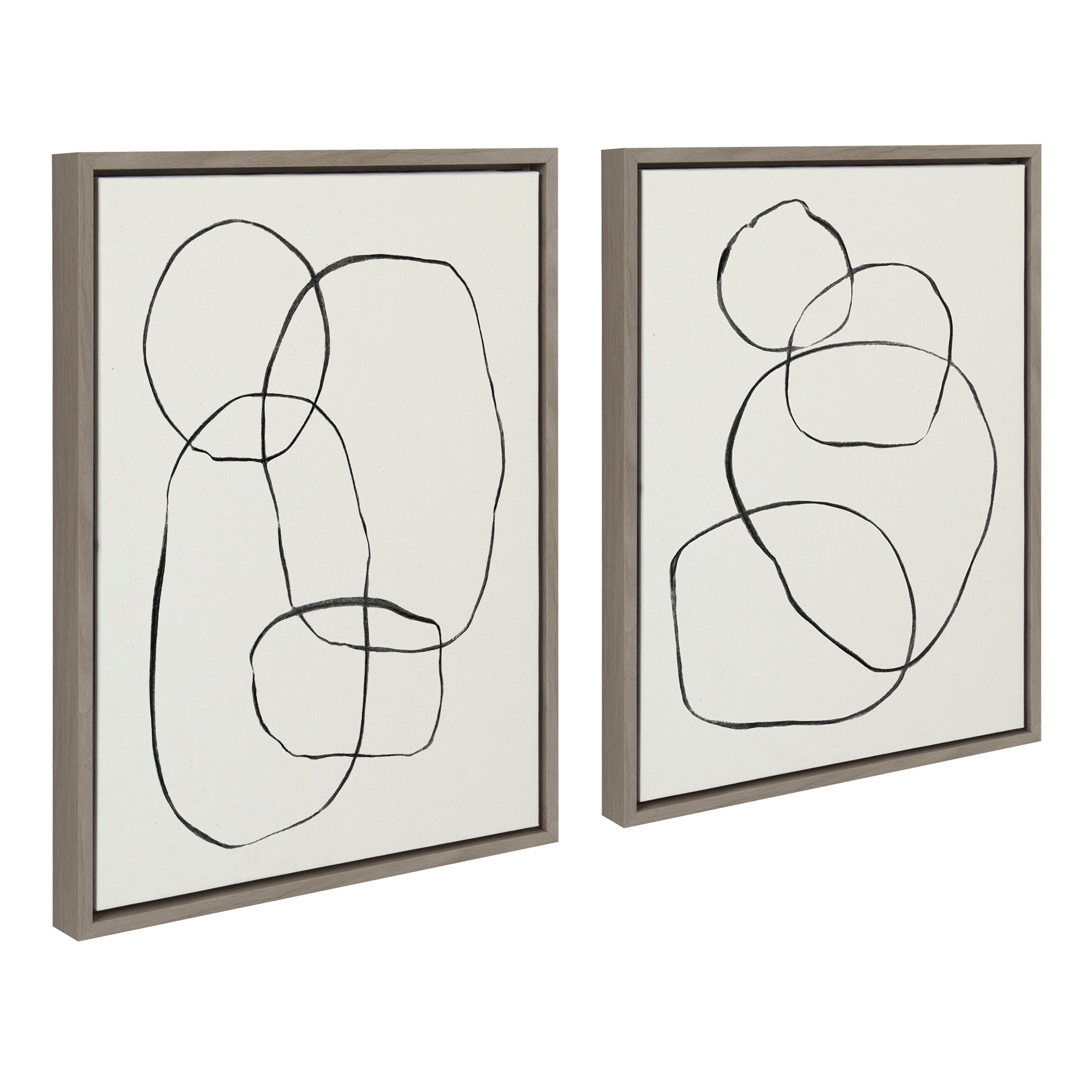 Sylvie Going in Circles Framed Textured Canvas Set