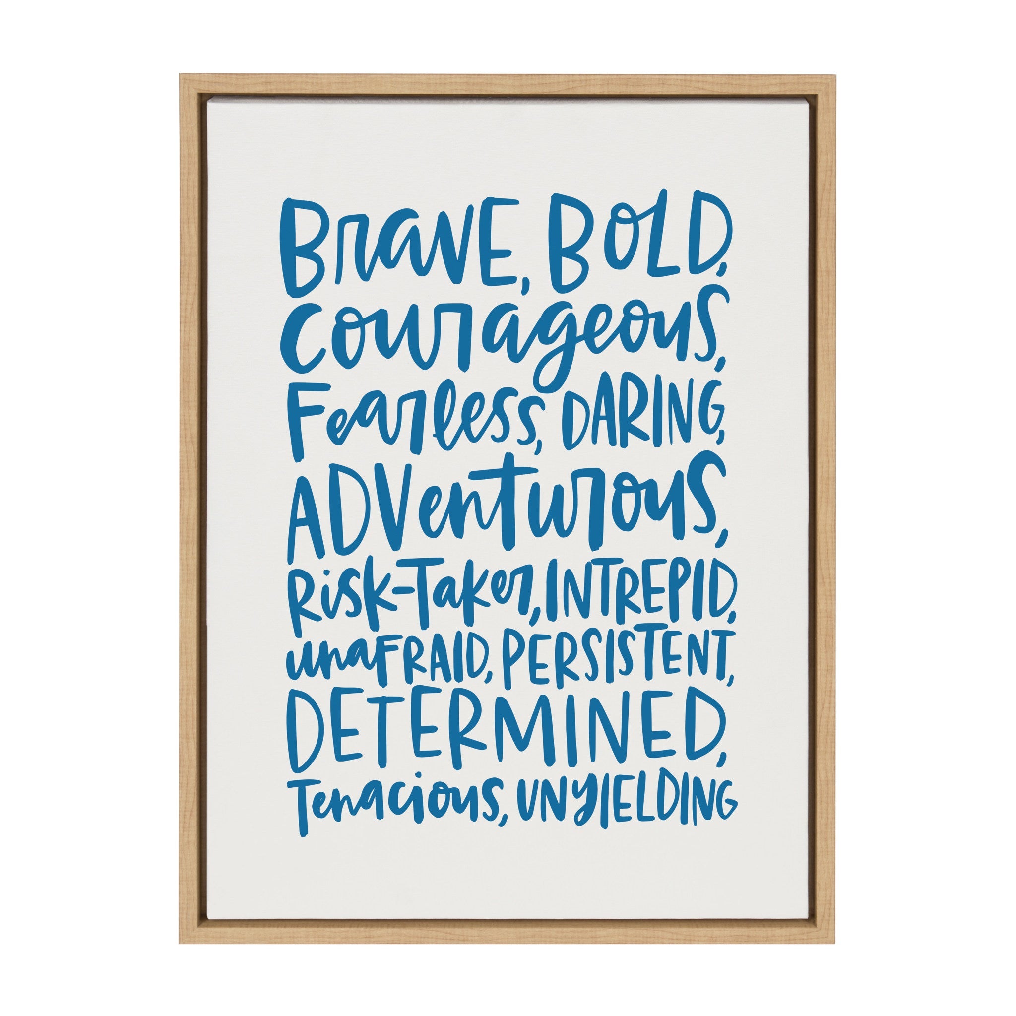 Sylvie Brave Bold Framed Canvas by kateandlaurel - main product image for Resin Society
