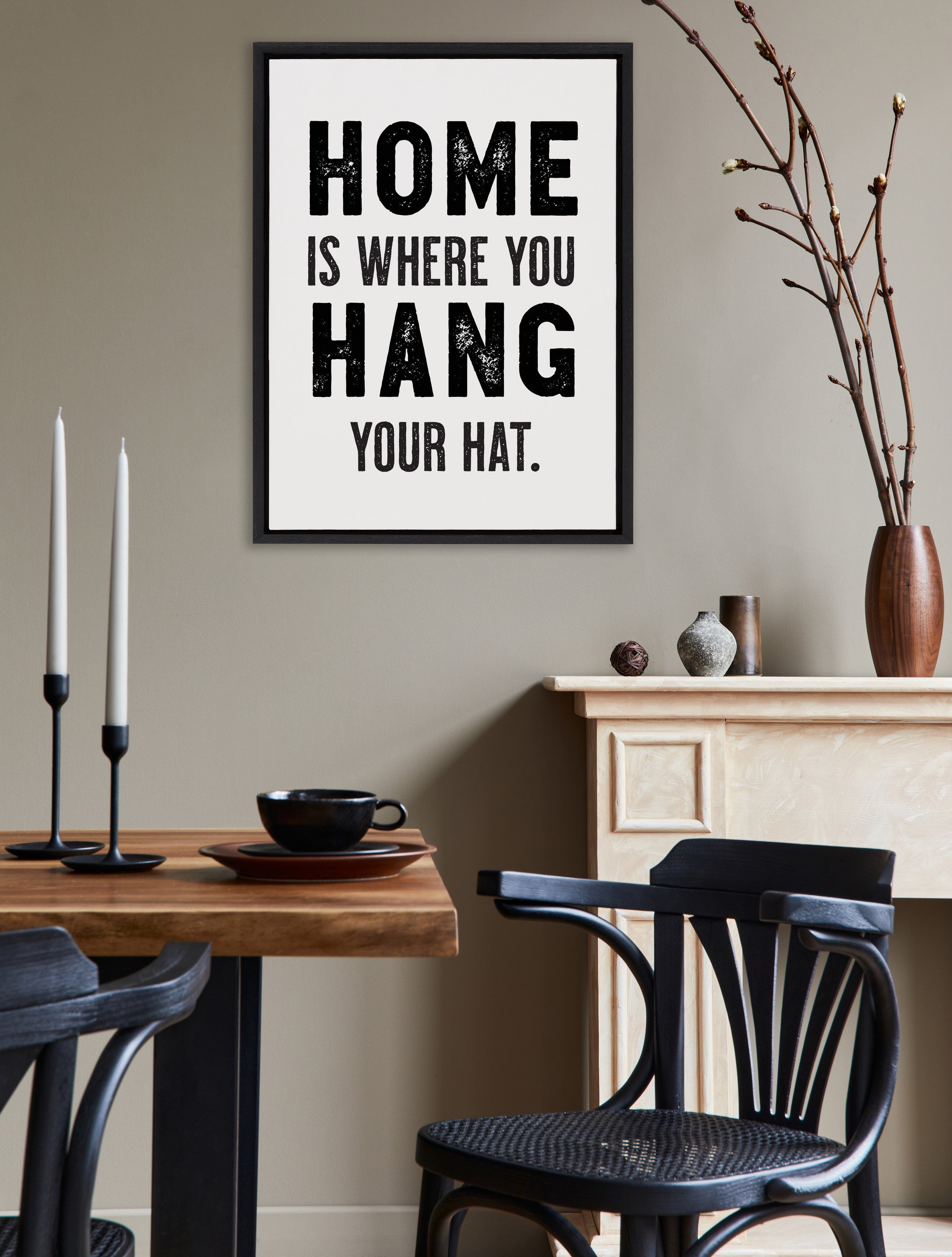 Sylvie Home Hat Framed Canvas by The Whiskey Ginger