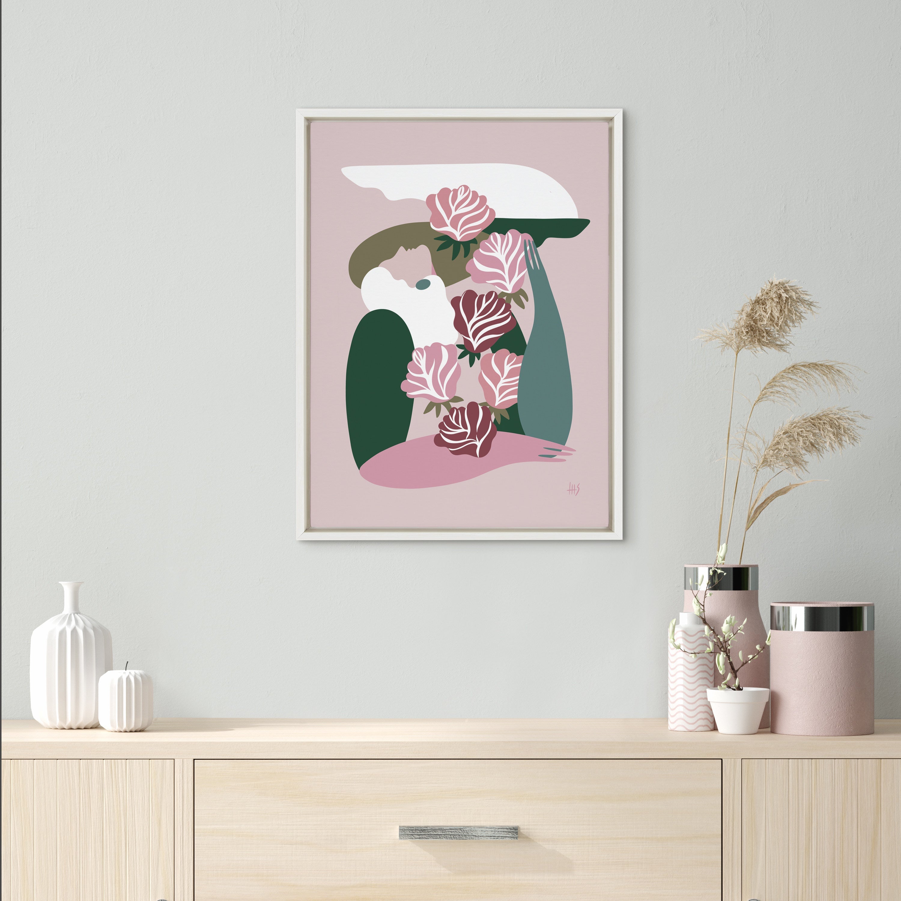 Sylvie Abstract Figure 4 Framed Canvas by kateandlaurel - product image 4 for Resin Society