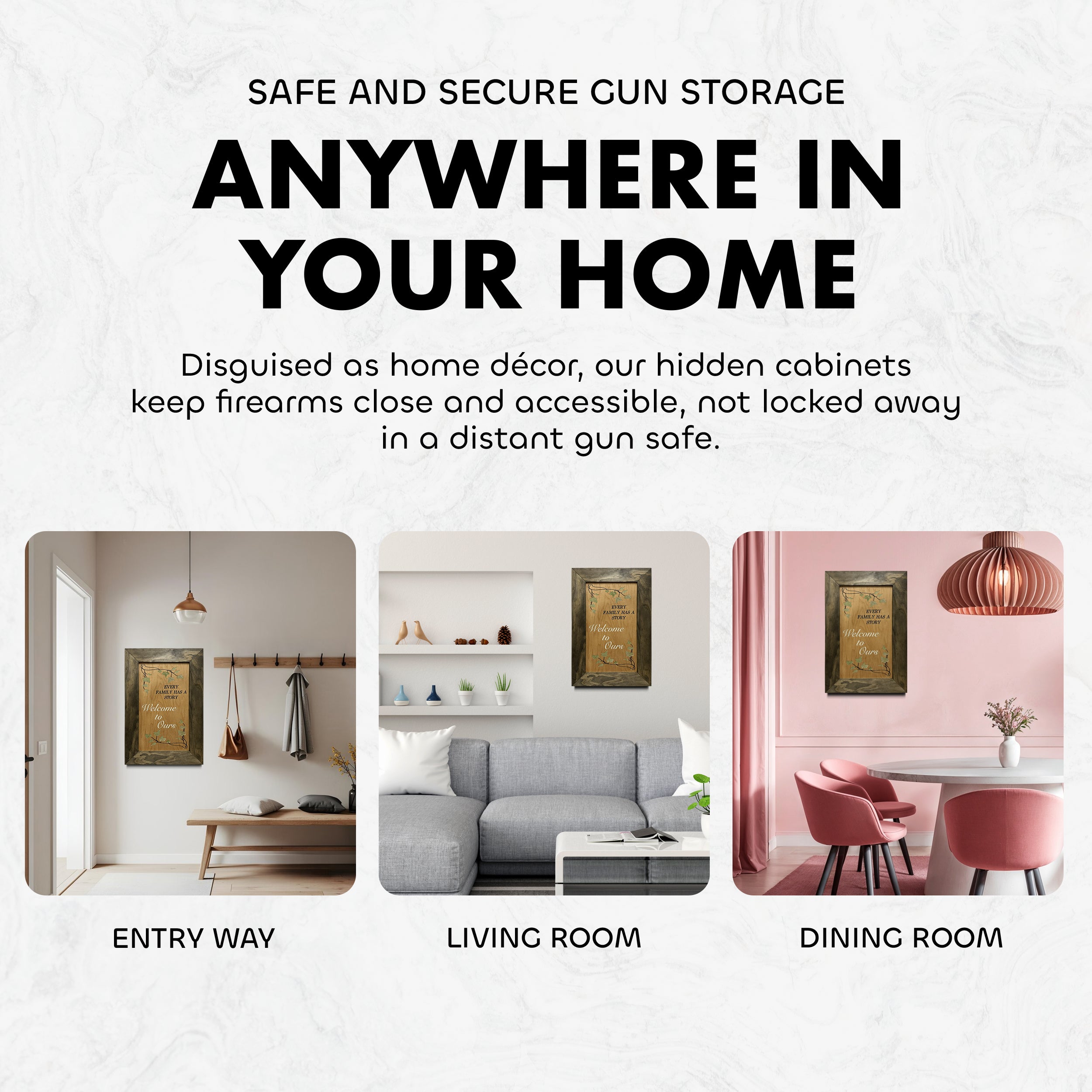 Hidden Gun Storage Every Family Story Concealed Shelf by Bellewood Designs - product image 2 for Resin Society