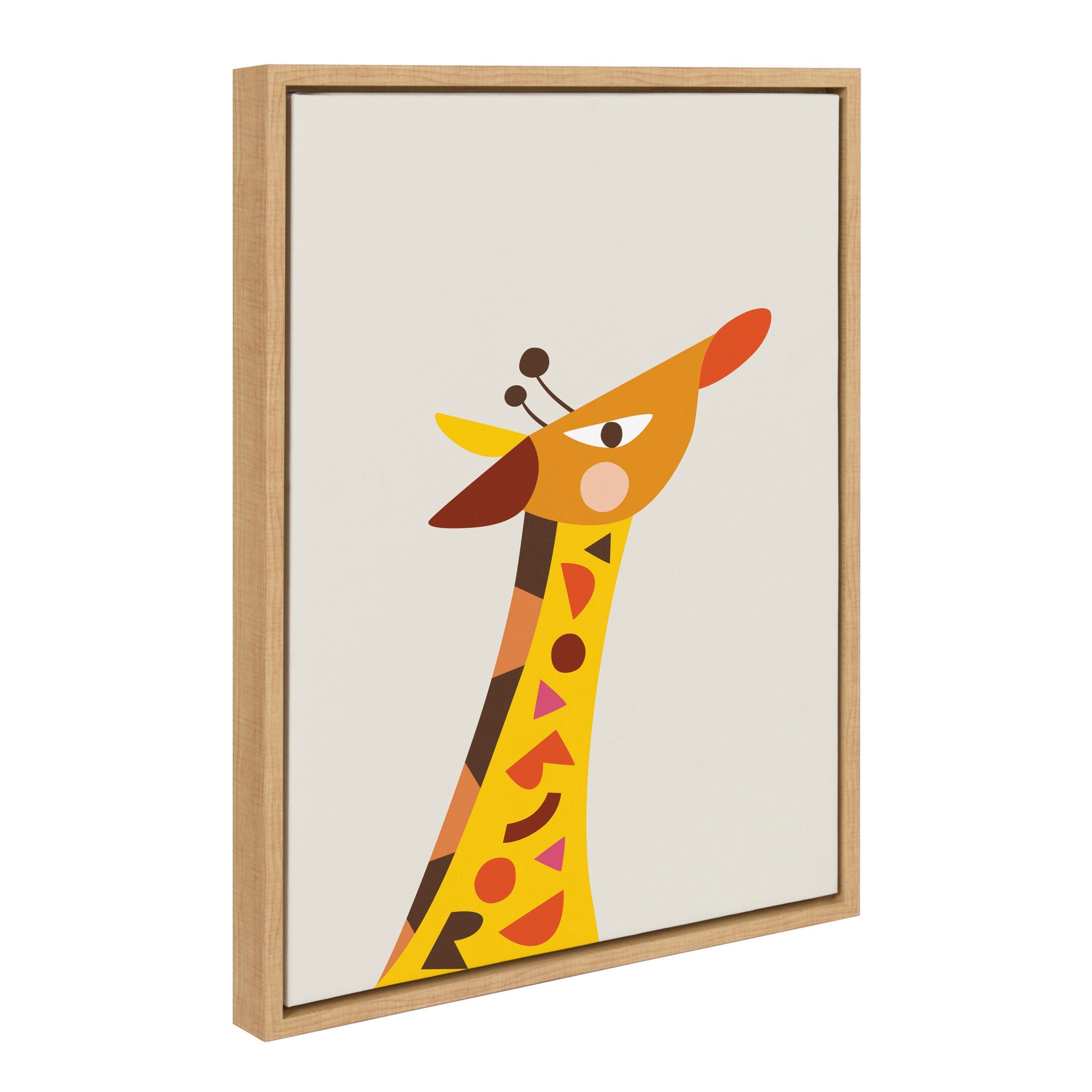 Sylvie Mid Century Modern Baby Giraffe Framed Canvas by kateandlaurel - product image 2 for Resin Society