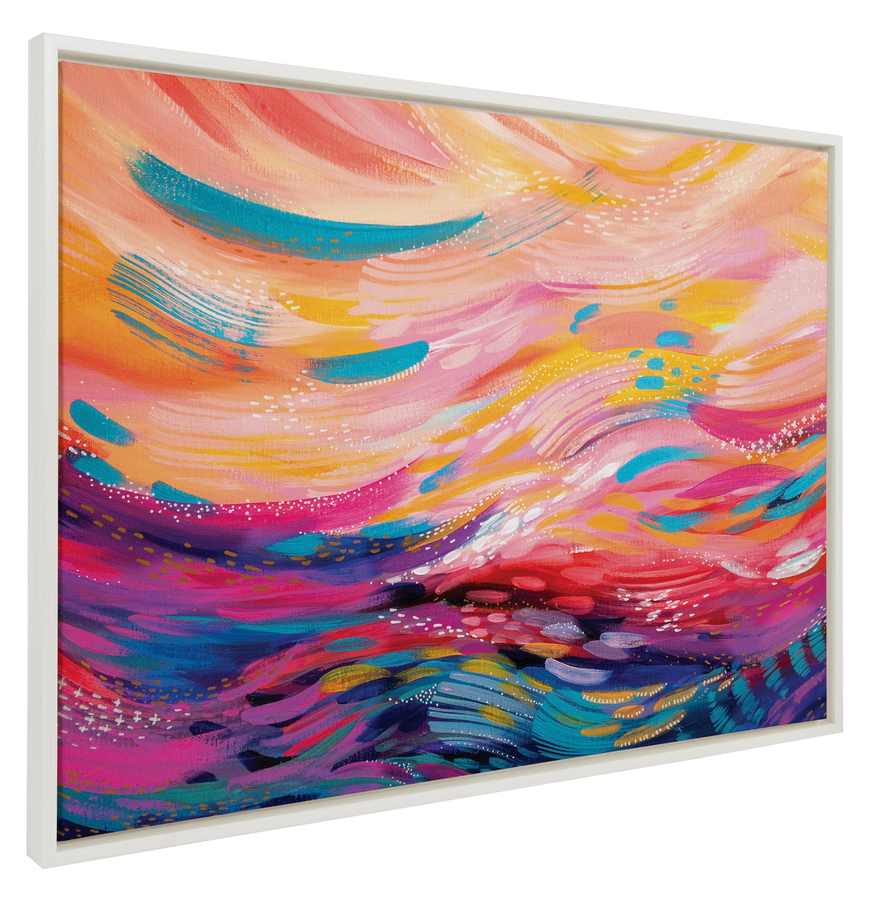 Sylvie Brush Strokes 90 Framed Canvas by kateandlaurel - product image 14 for Resin Society