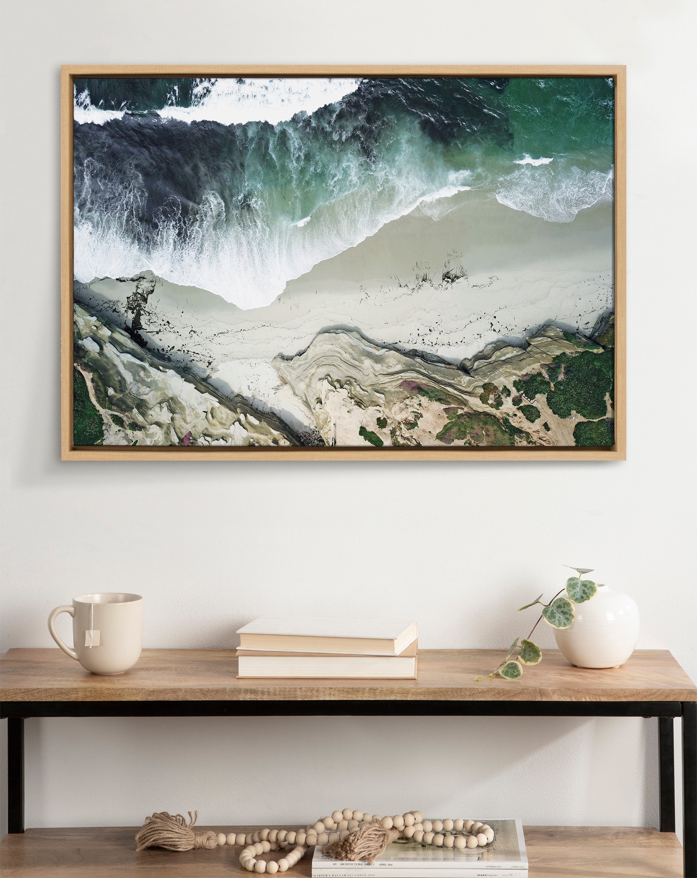Sylvie La Jolla Curves Framed Canvas by Rachel Bolgov by kateandlaurel - product image 11 for Resin Society