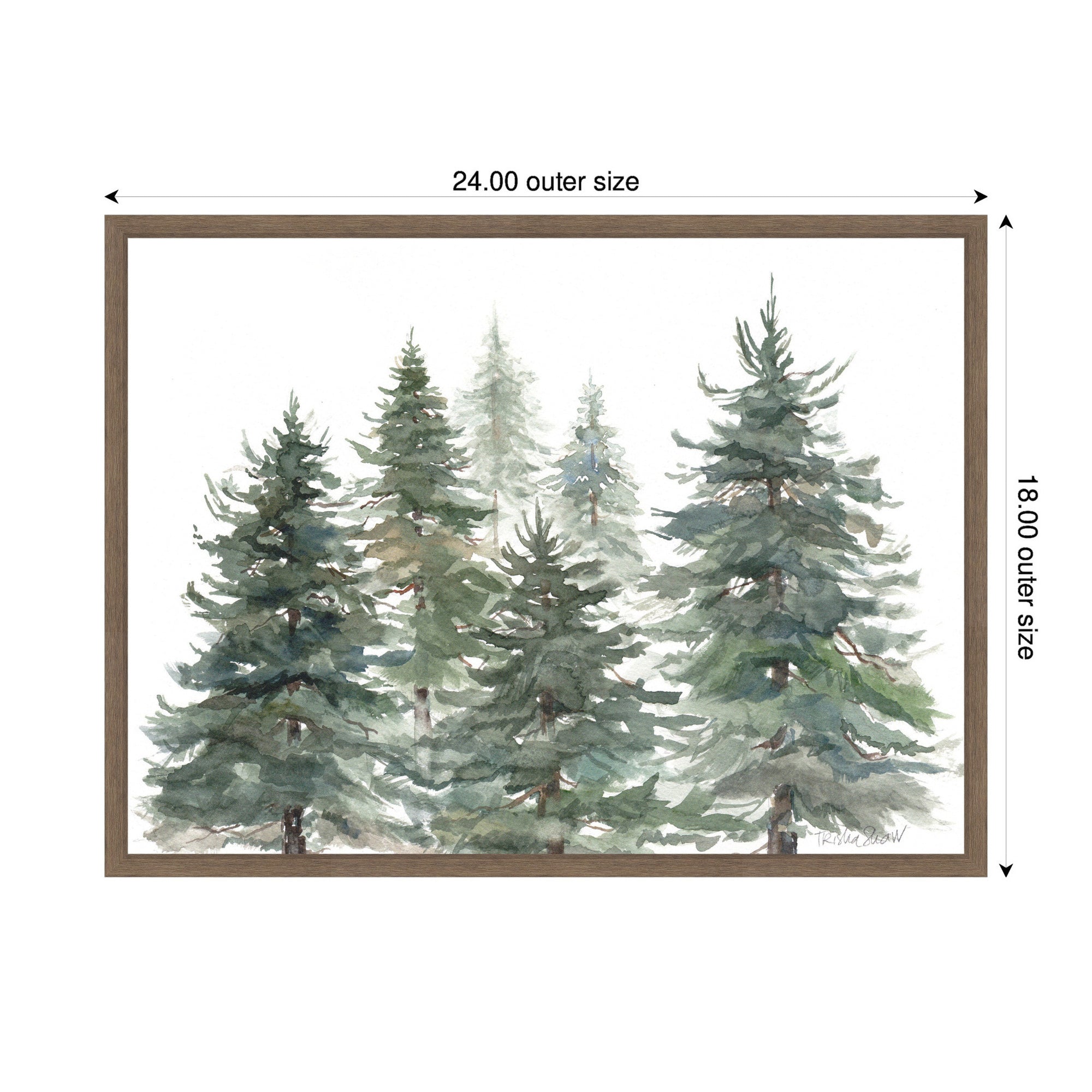 Sylvie Framed Canvas Pines And Evergreens by Patricia Shaw