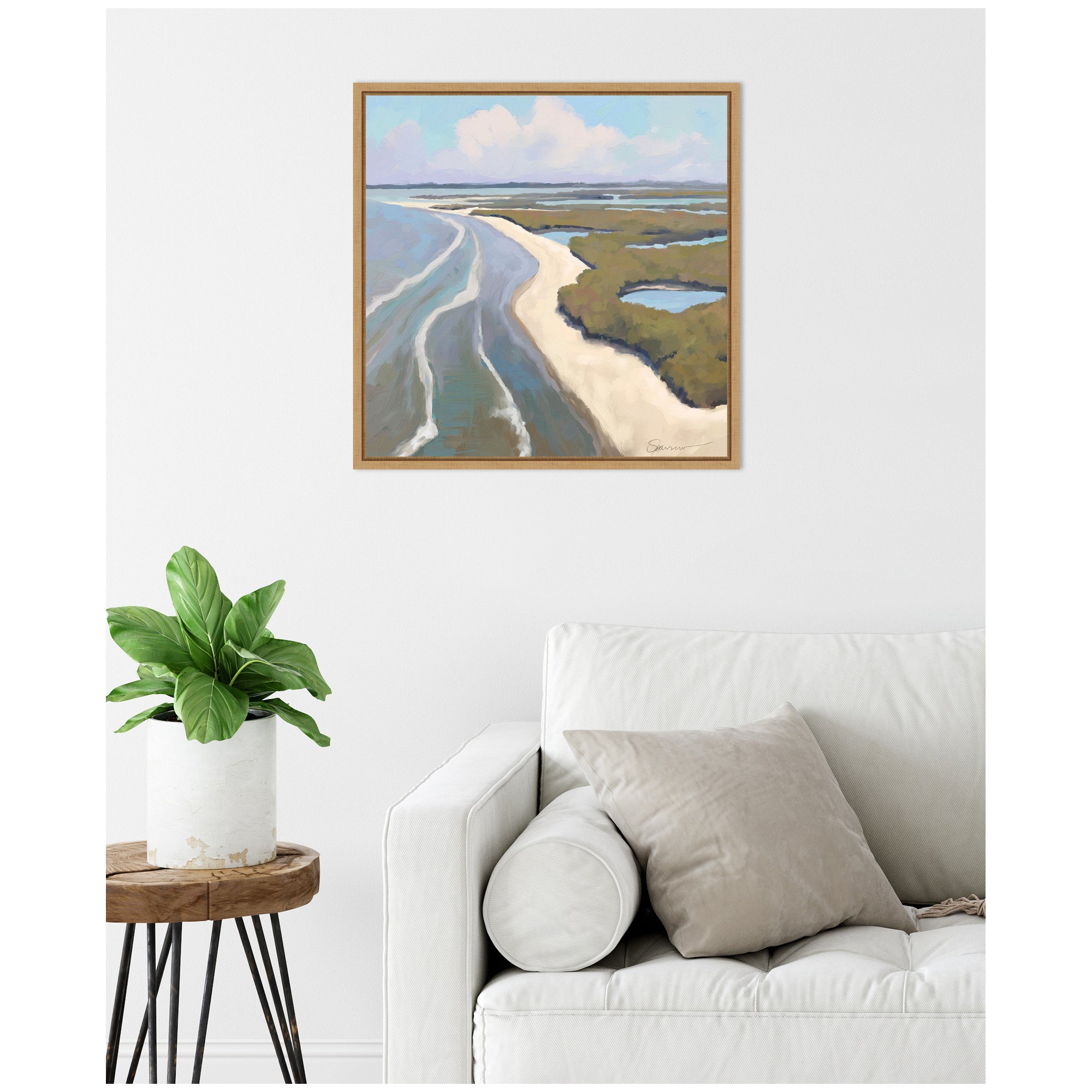 Sylvie Coastal Visions Framed Canvas by Mary Sparrow