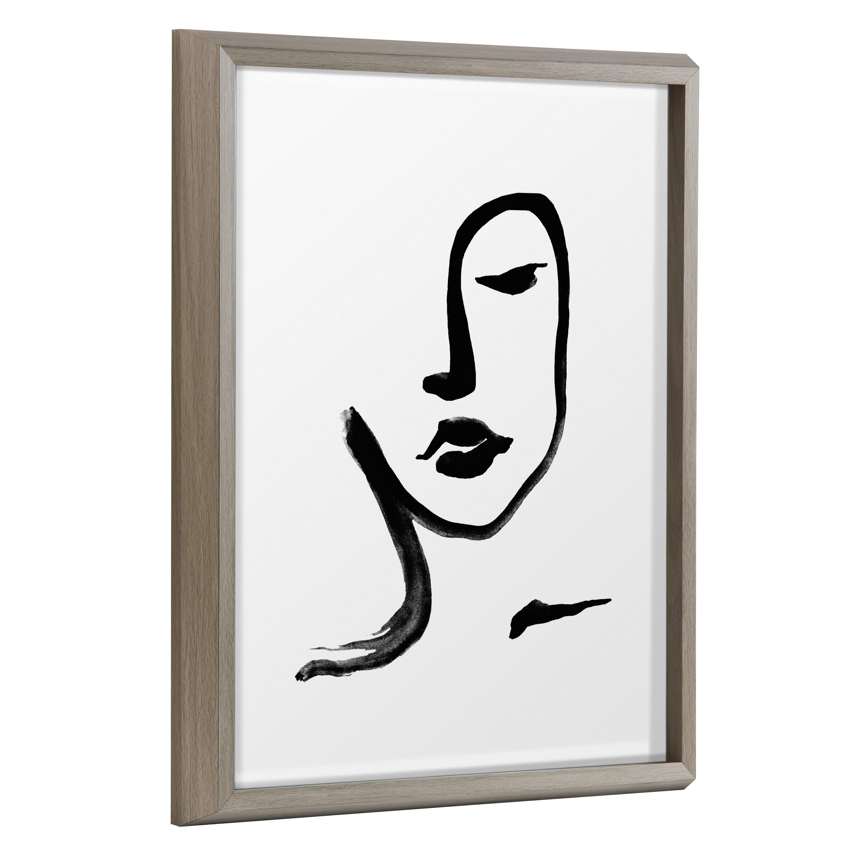 Blake Face Line Print Framed Printed Glass by Viola Kreczmer by kateandlaurel - main product image for Resin Society