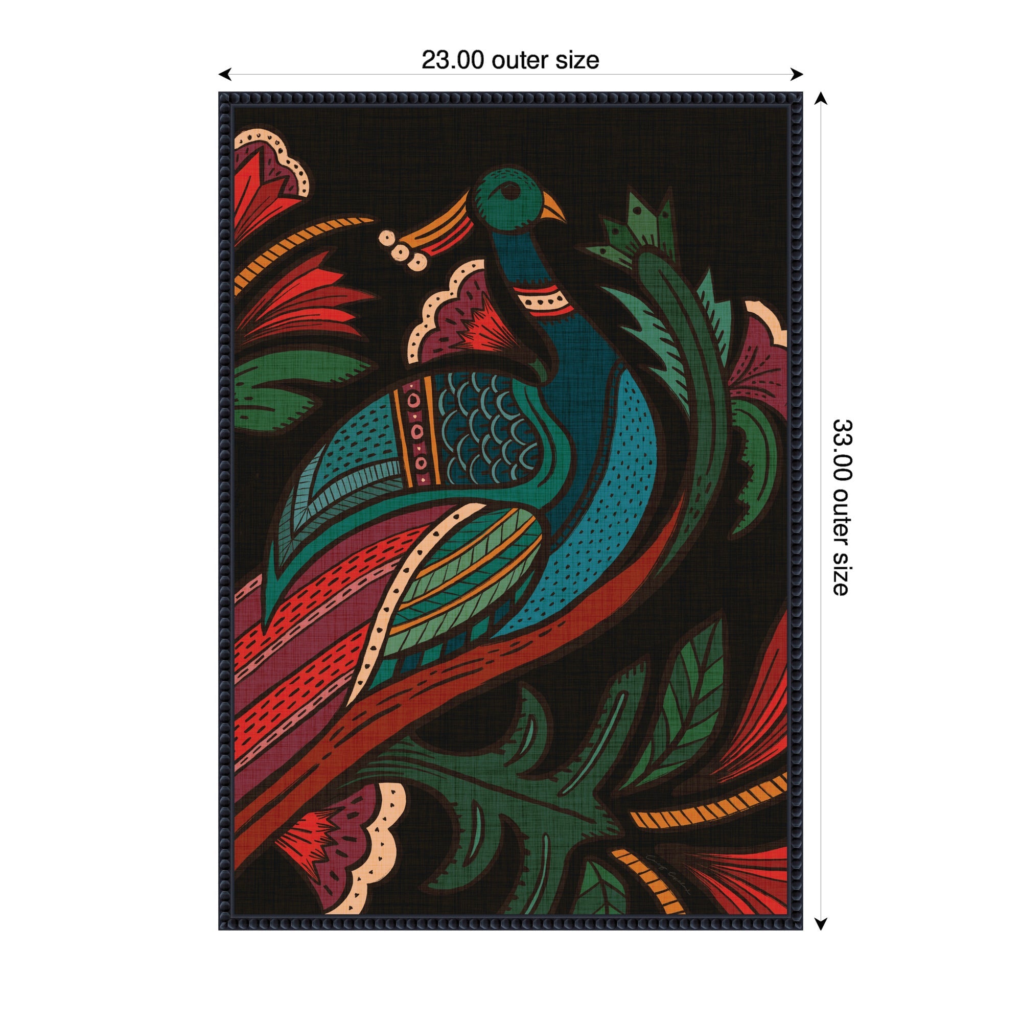 Sylvie Peacock Framed Canvas by Carey Copeland