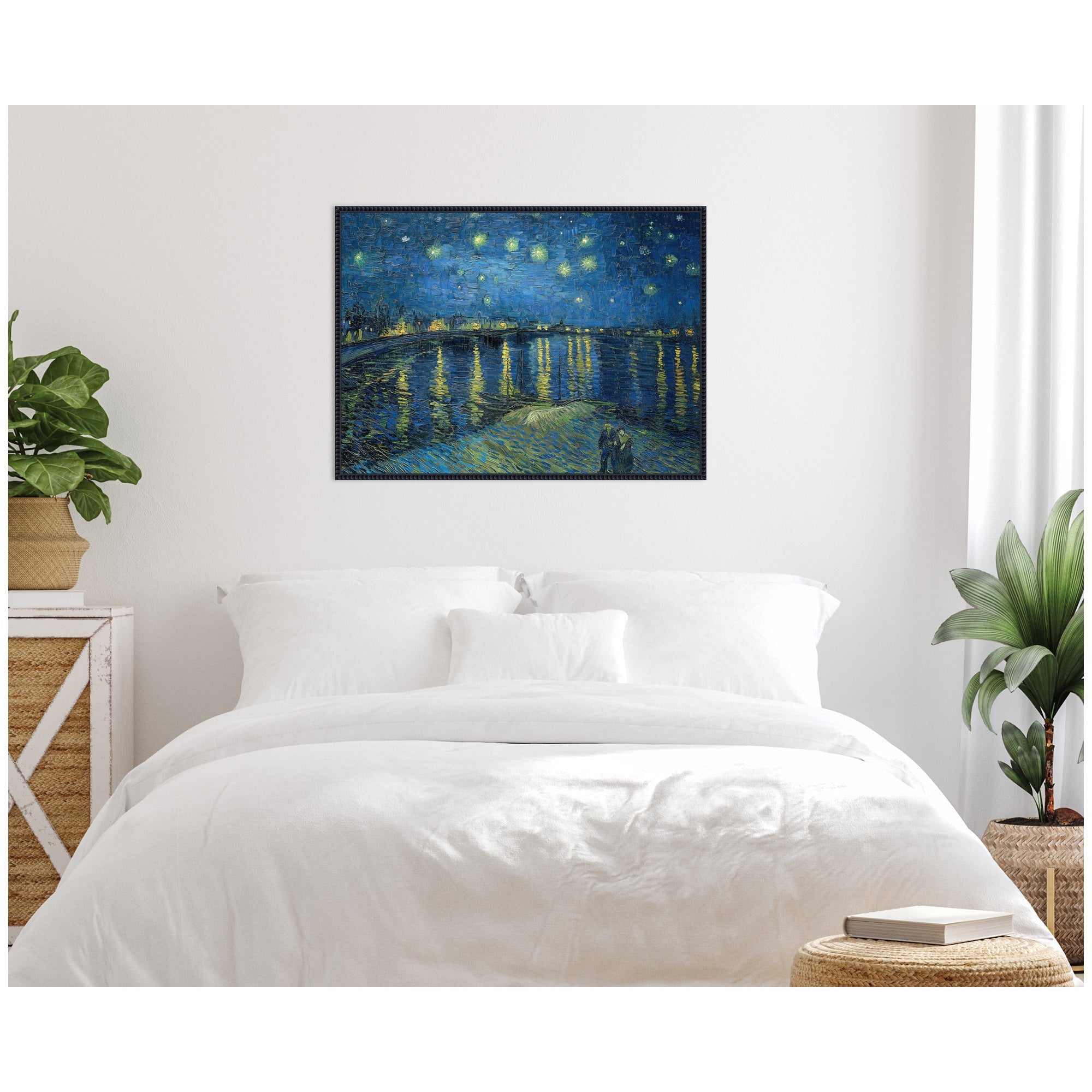 Starry Night Over the Rhone 1888 Vincent van Gogh by Nostalgia Prints Framed Canvas Wall Art Print