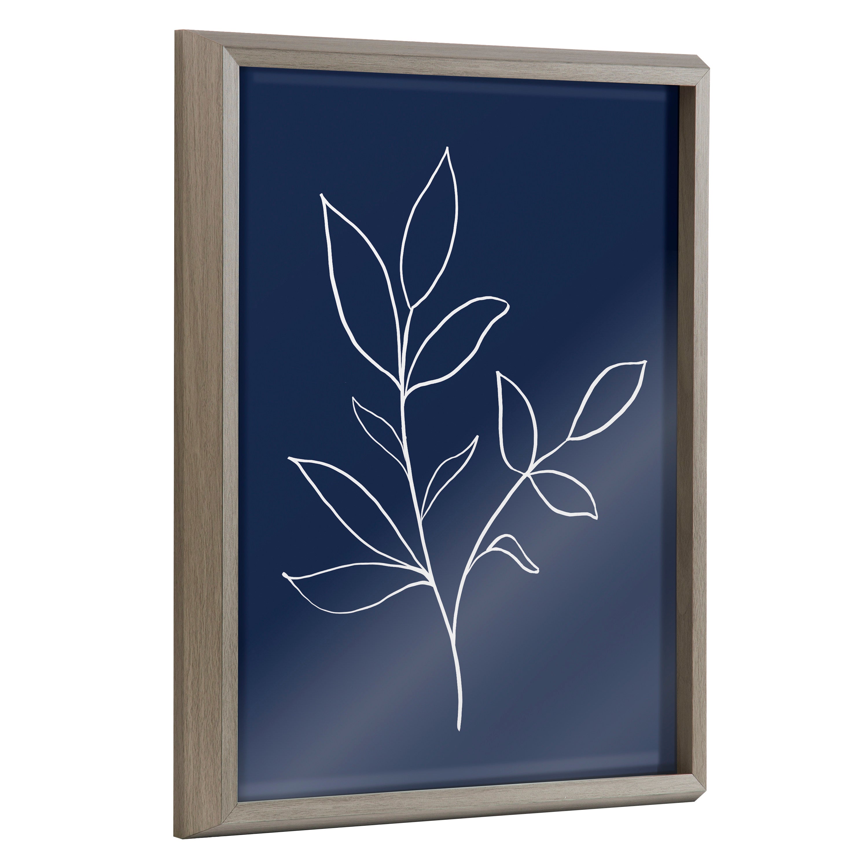 Blake Modern Blue Botanical Line Sketch Print 2 Framed Printed Glass by kateandlaurel - product image 7 for Resin Society