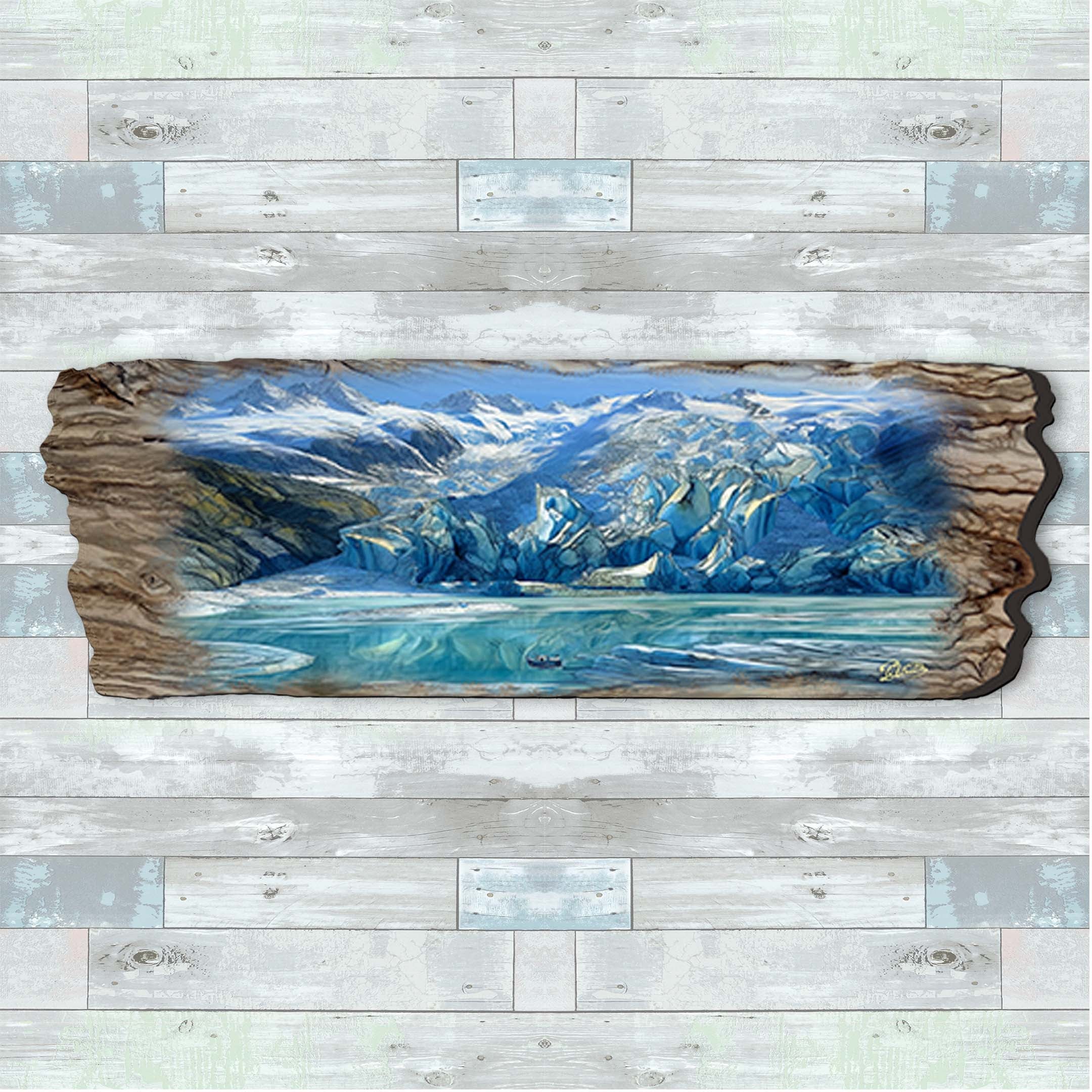 Majestic Glacier Wooden Wall Art by G. DeBrekht Coastal Decor