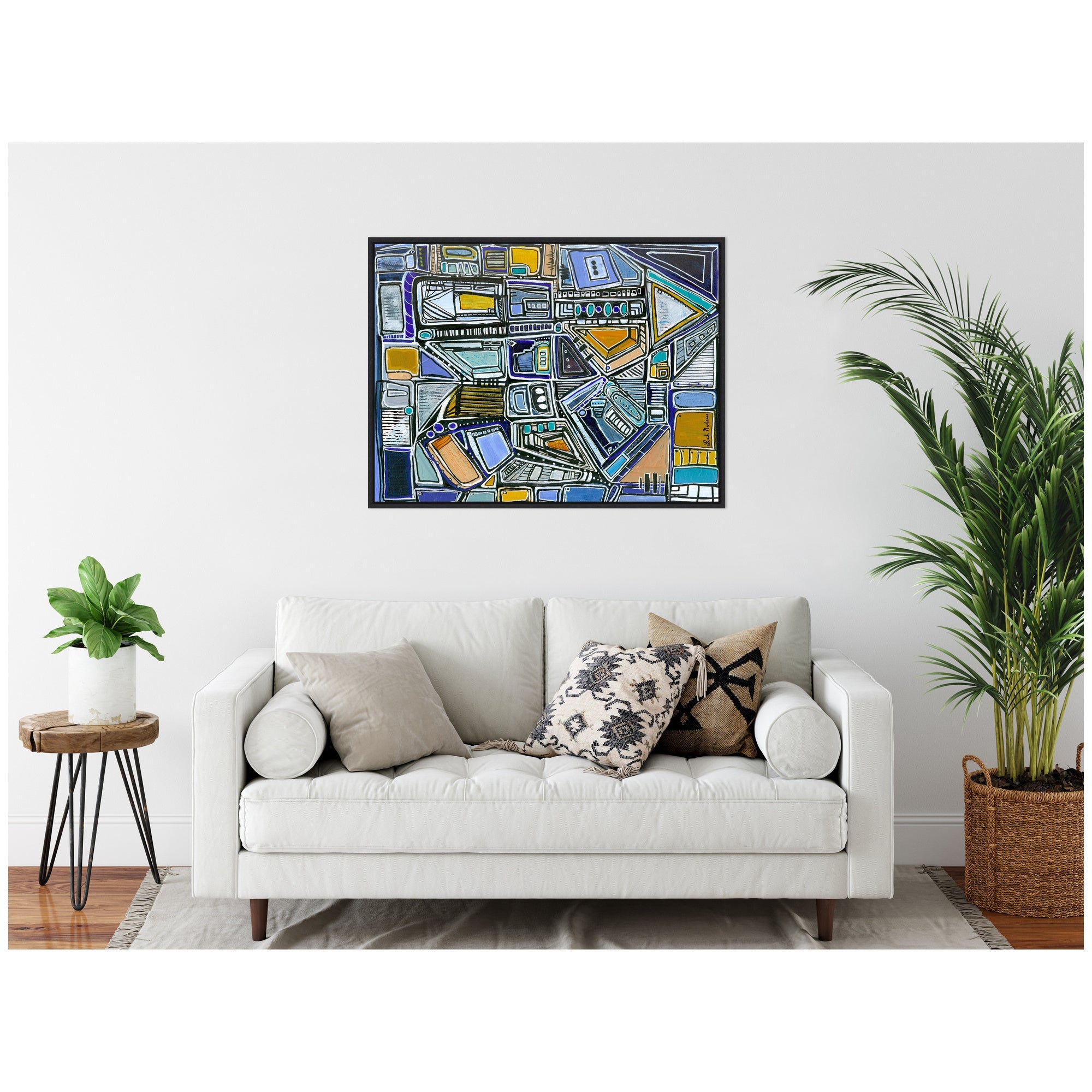 Sylvie Pacific Tower Horizontal Framed Canvas by Leah Nadeau
