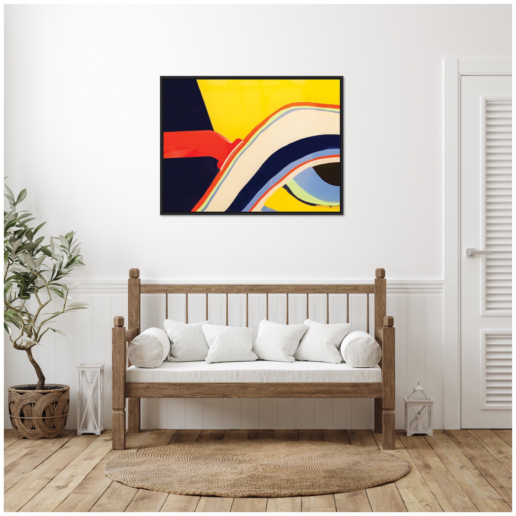 Sylvie Retro Bright Abstract True Color 1 Framed Canvas by Grant Mahr