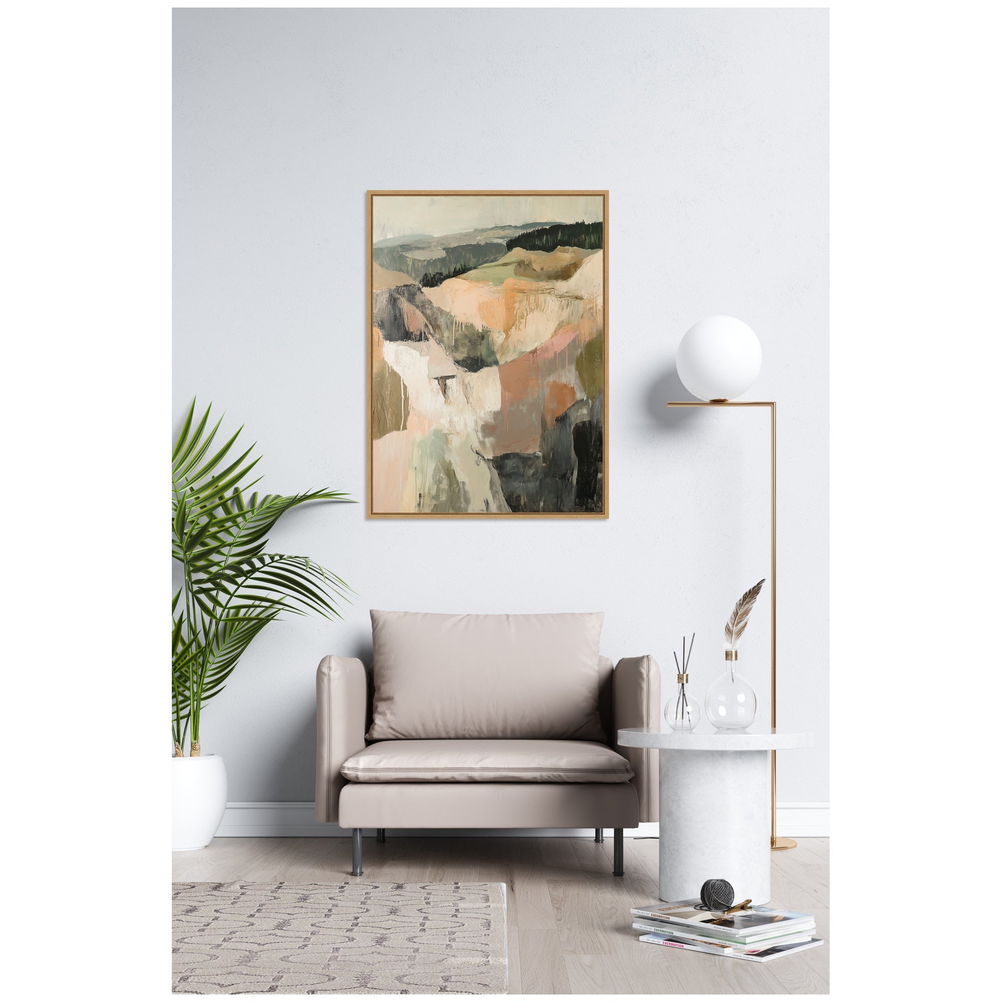 Sylvie Tonal Mountains I Framed Canvas by Amy Lighthall