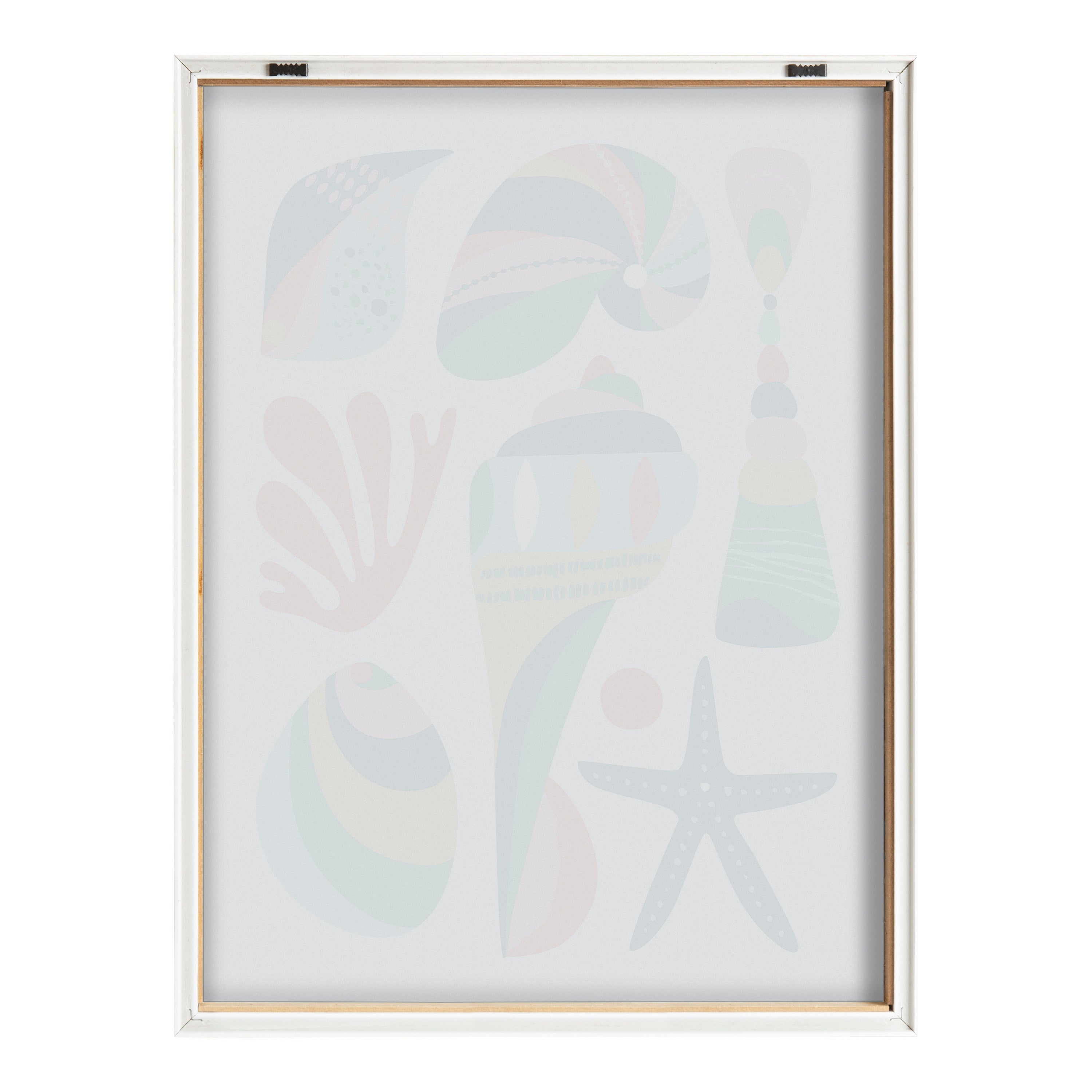 Blake Modern Colorful Seashells Framed Printed Glass by kateandlaurel - product image 4 for Resin Society