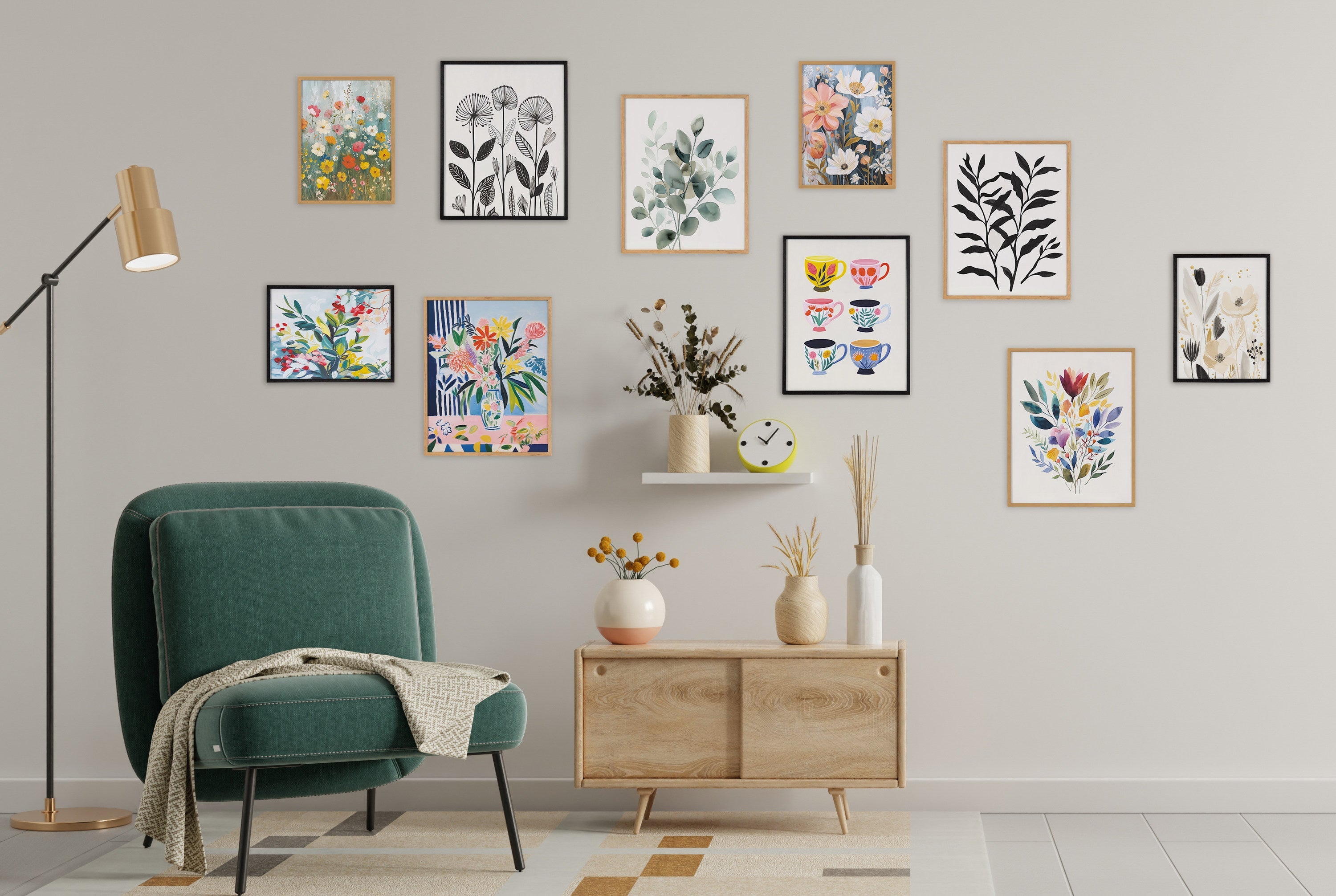 Gallery Modern Botanical Matisse Inspired Silhouette Print by The Creative Bunch Studio