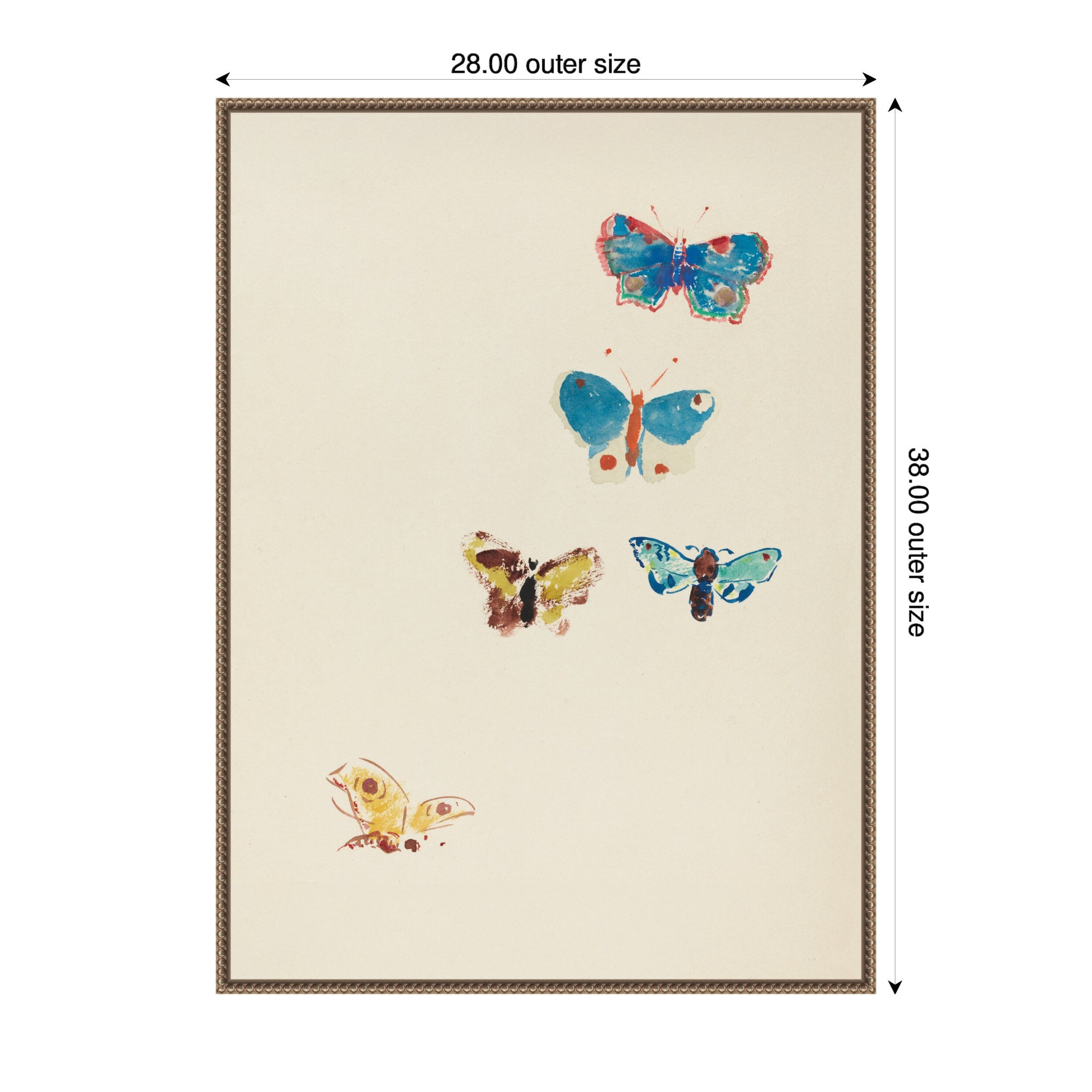 Five Butterflies 1912 Odilion Redon by Nostalgia Prints Framed Canvas Wall Art Print