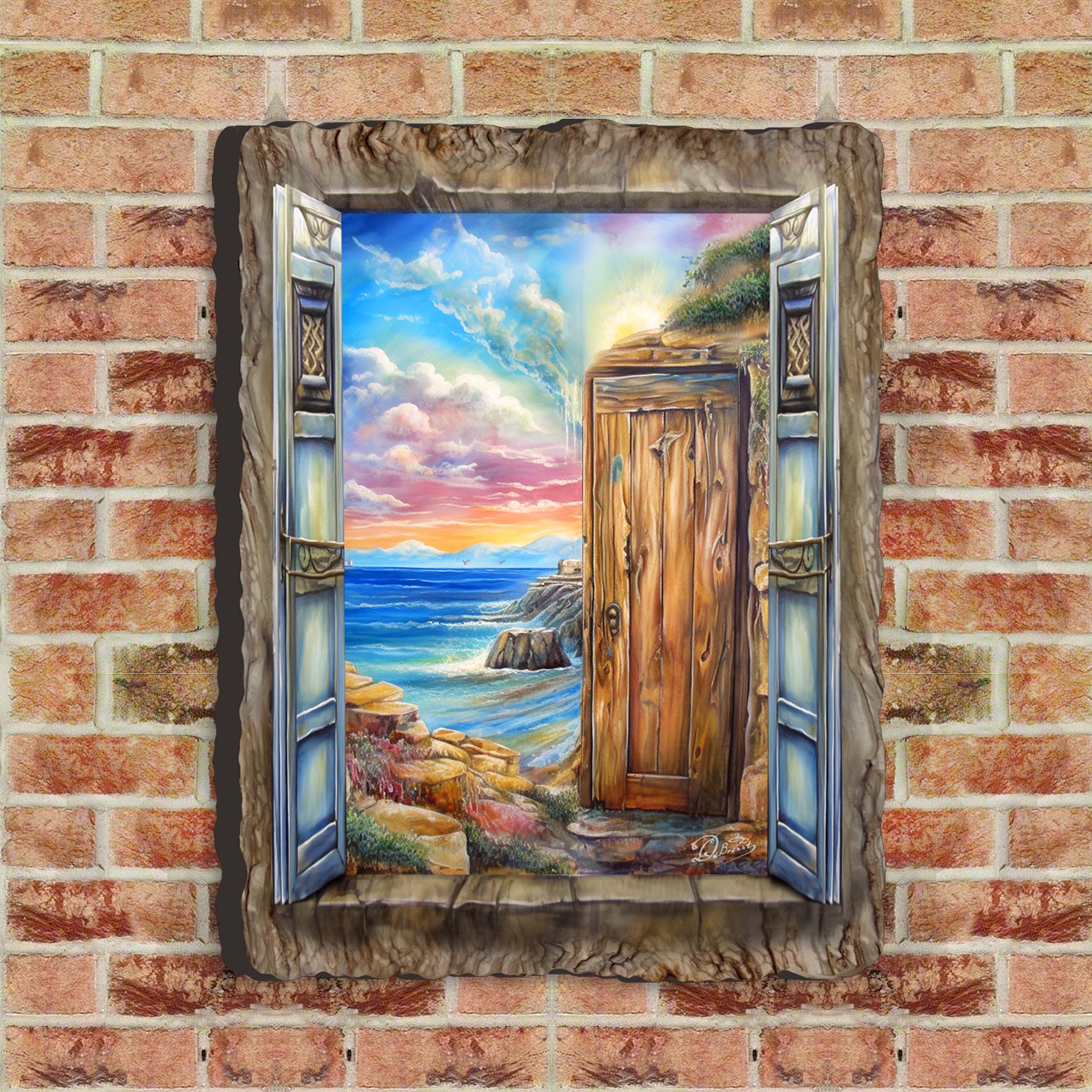 Coastal Serenity Window Wall Art by G. DeBrekht Coastal Decor