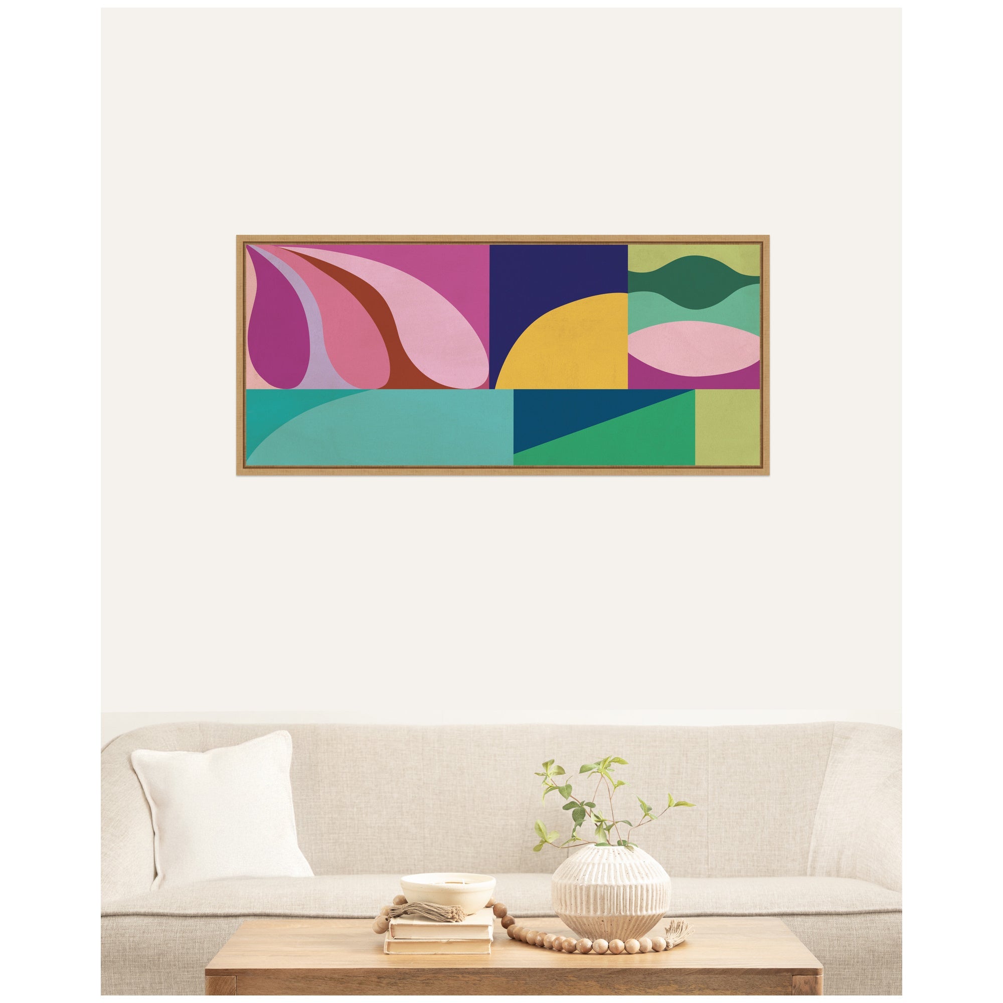 Abstract 02 Panel 1 by Rachel Lee Framed Canvas Wall Art Print