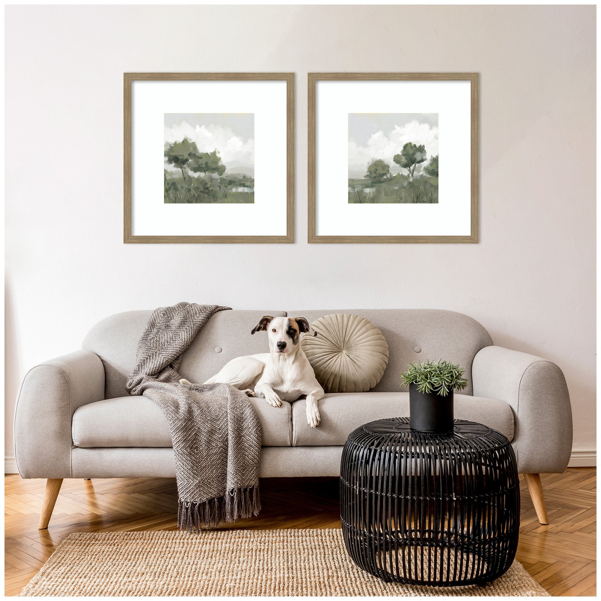 Shades of Olive No.
1 & No.
2 2 Piece Framed Wall Art Print Set by Mary Sparrow