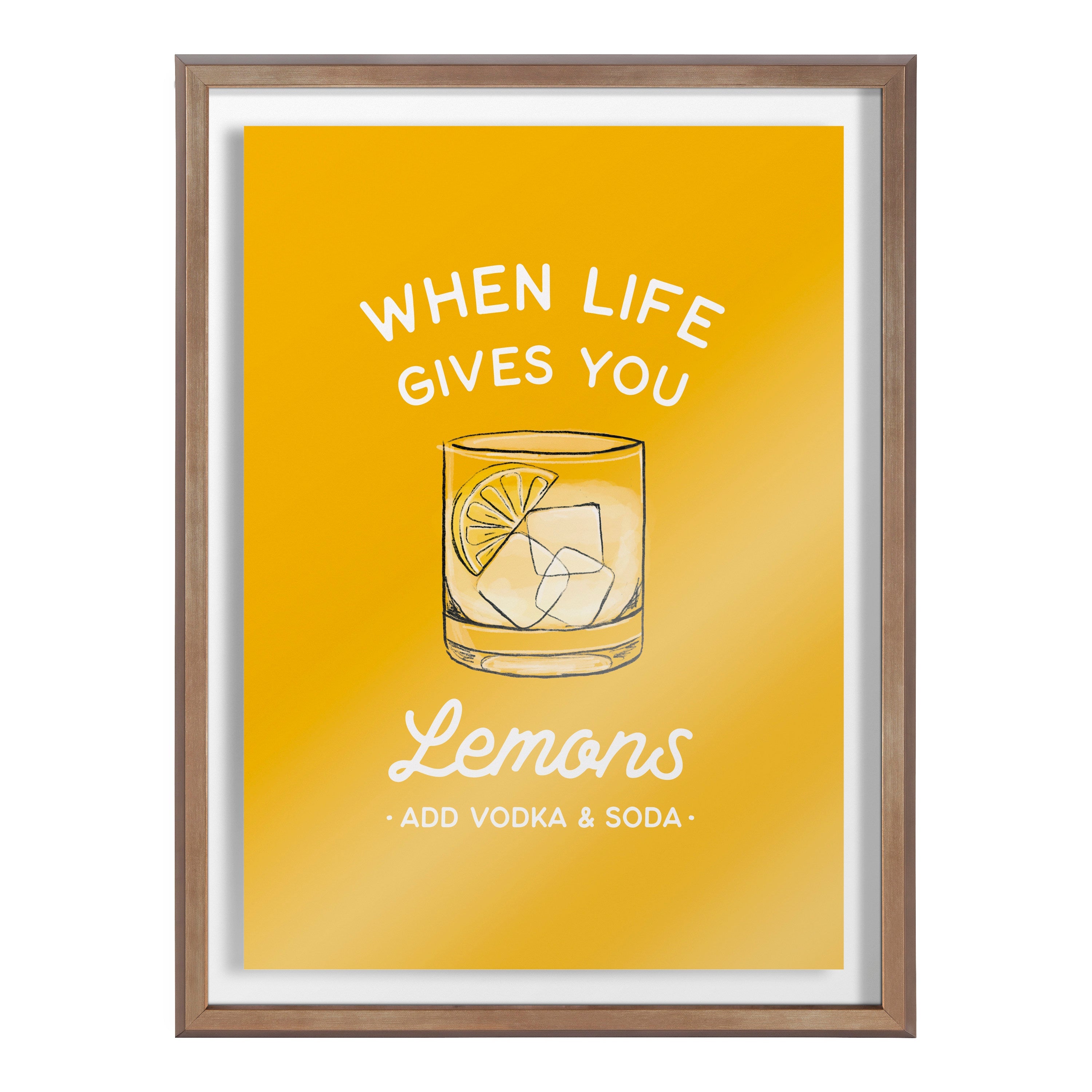 Blake When Life Gives You Lemons Yellow Framed Printed Glass by The by kateandlaurel - product image 2 for Resin Society