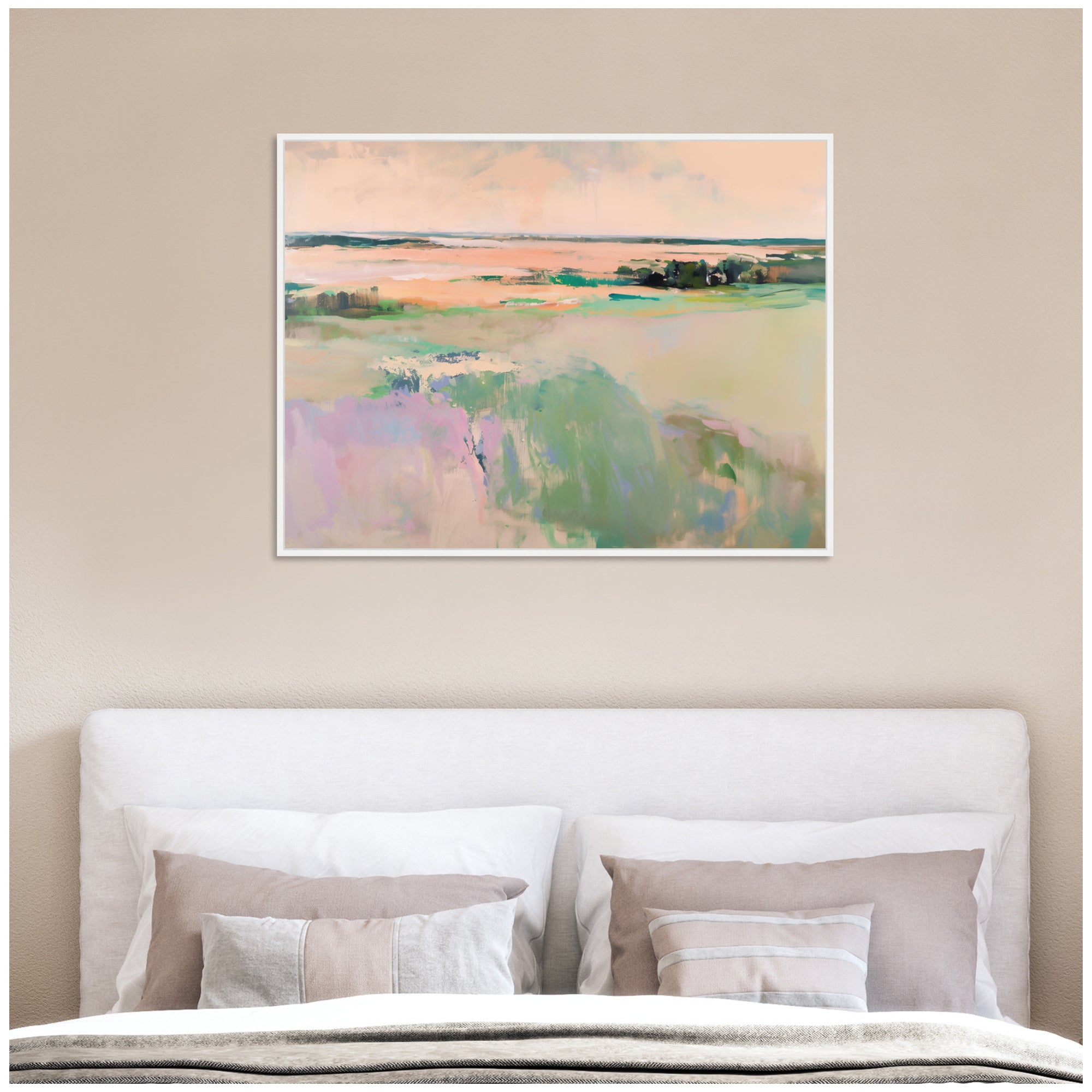 Sylvie Pastel Horizon III Framed Canvas by Amy Lighthall