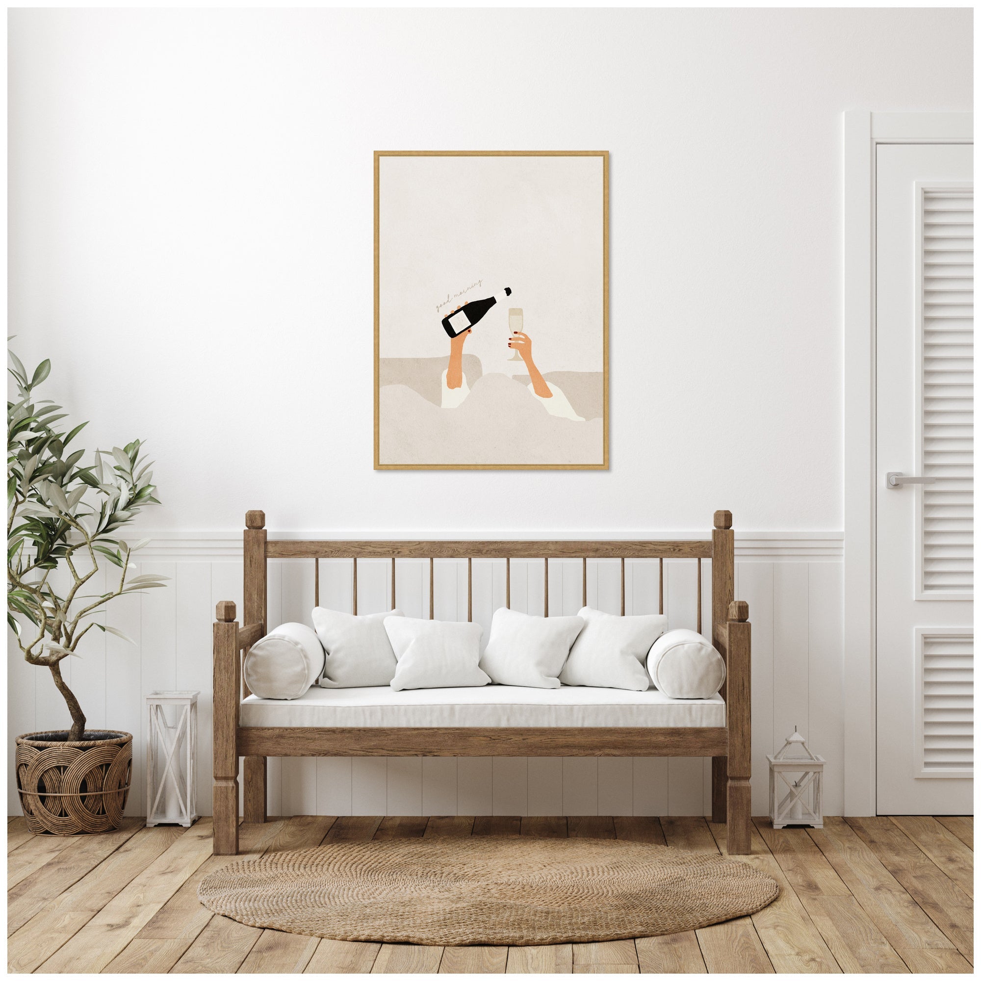 Sylvie Good Morning Art Print Framed Canvas by July Art Prints