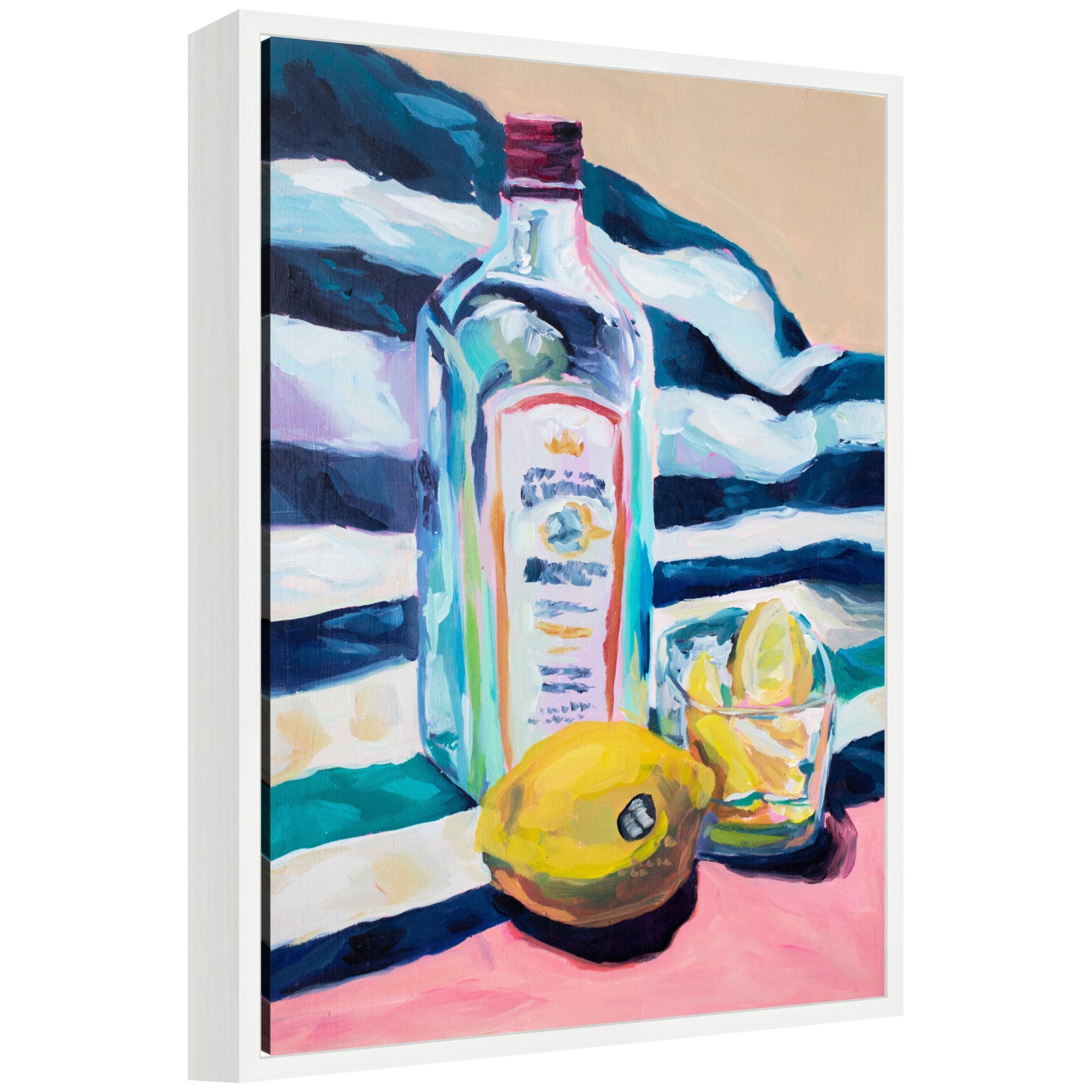 Sylvie Lemons and Gin Framed Canvas by Rachel Christopoulos by kateandlaurel