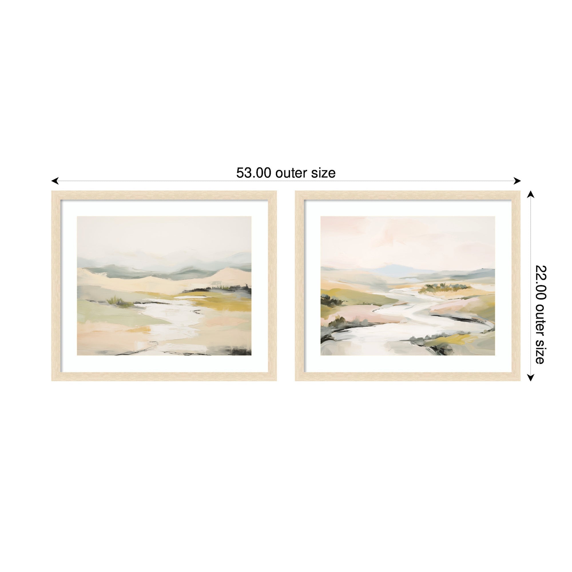 Tranquil Landscape No.
1 & No.
2 2 Piece Framed Wall Art Print Set by Amy Lighthall