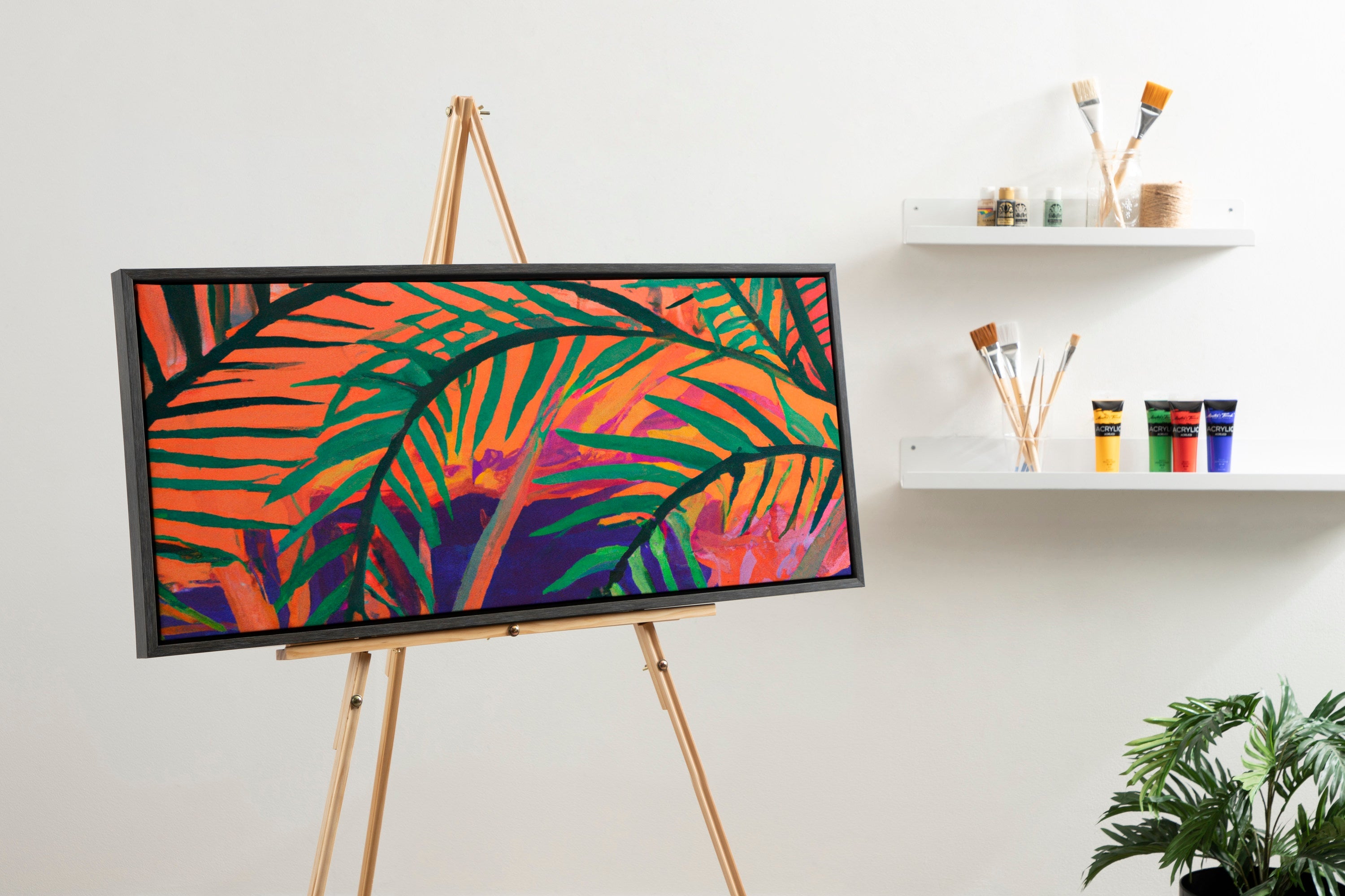 Sylvie Blank Framed Canvas 18x40