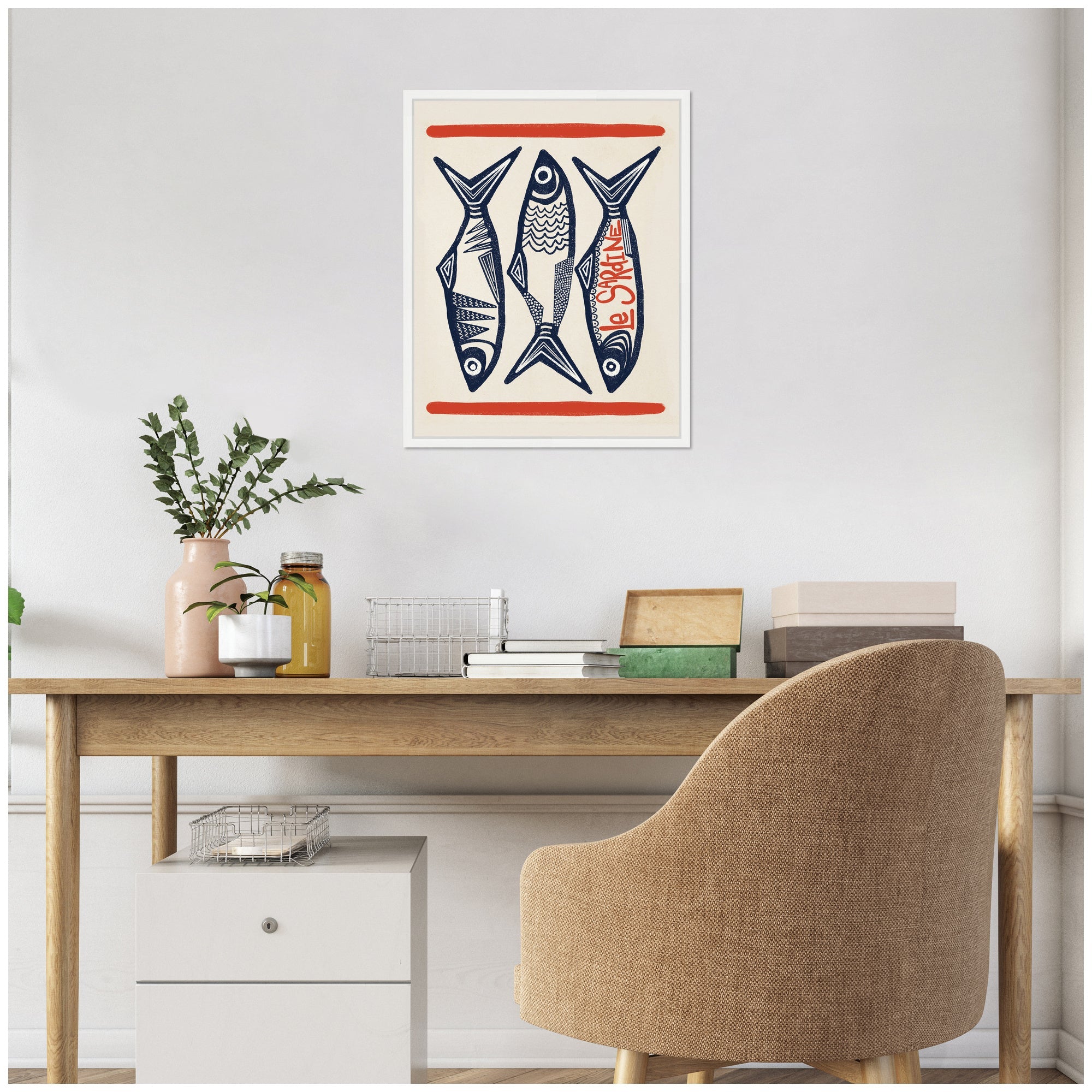 Le Sardine by Alicia Bock Framed Canvas Wall Art Print