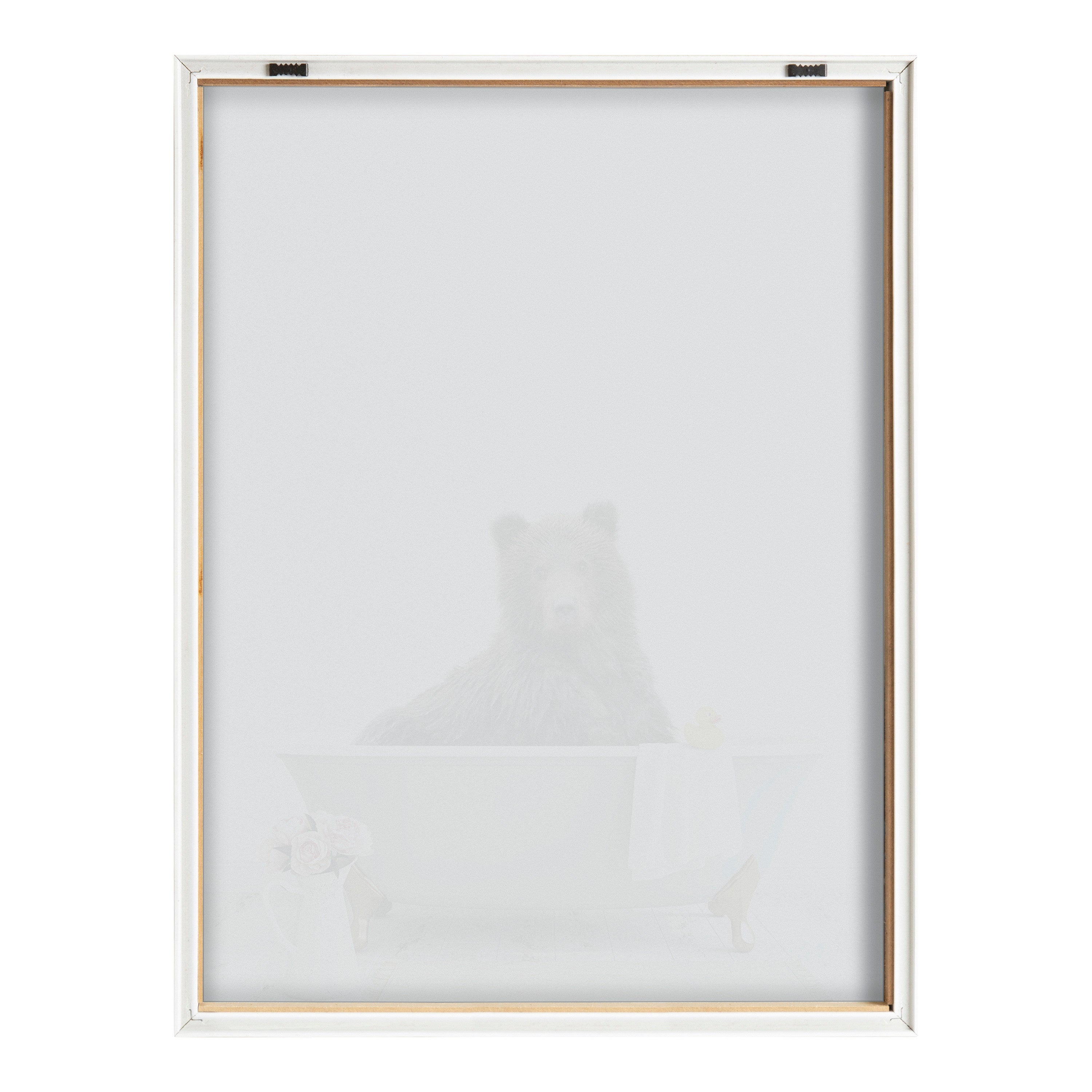 Blake Bear Cottage Bathroom Framed Printed Glass