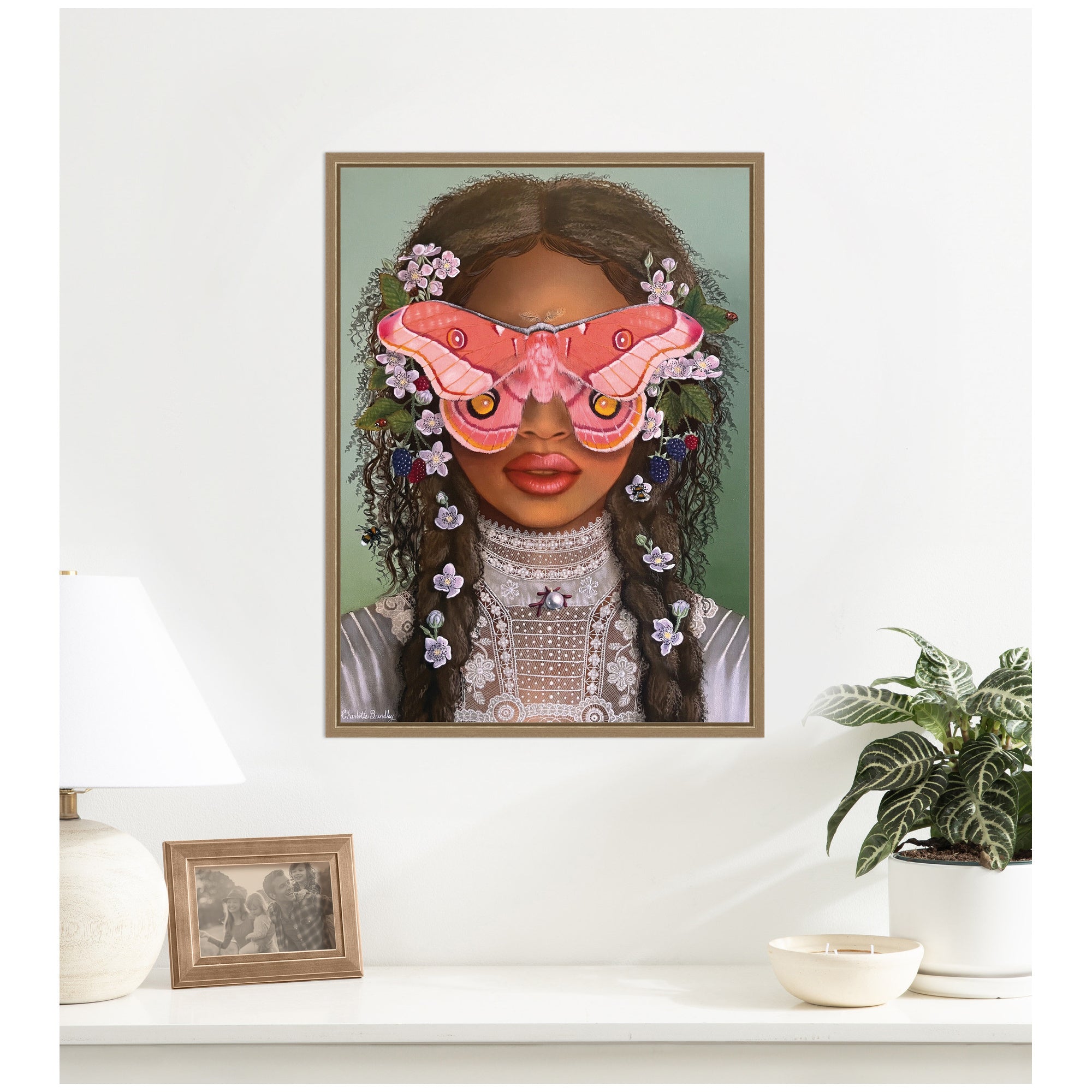 In The Garden With Antheia by Charlotte Brindley Framed Canvas Wall Art Print