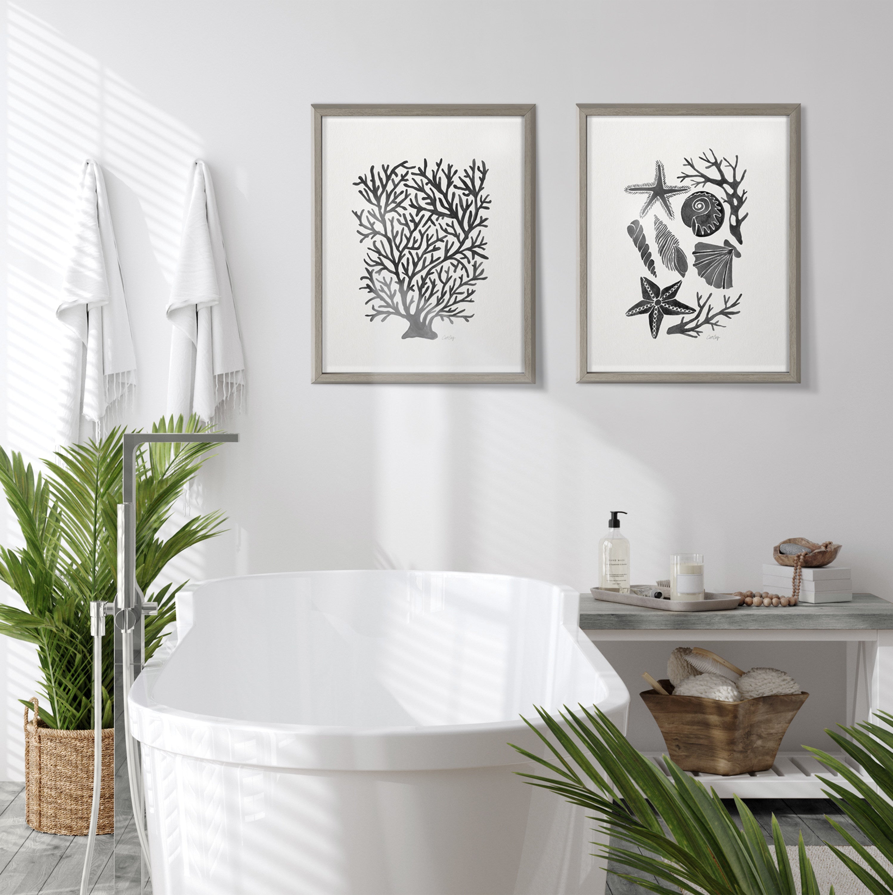 Blake Coral Black Framed Printed Glass by Cat Coquillette by kateandlaurel - product image 8 for Resin Society