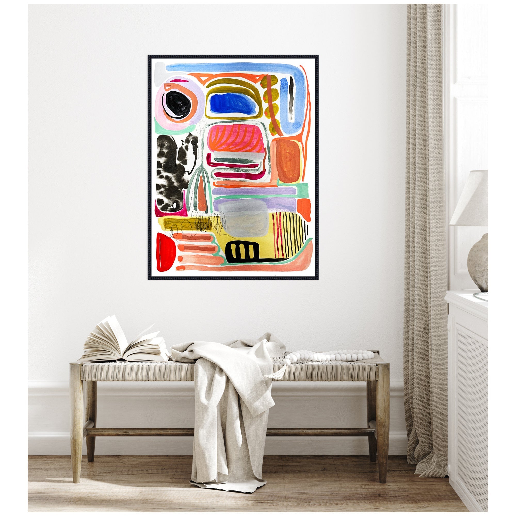 Sylvie Abstract 09 Framed Canvas by Emma Daisy