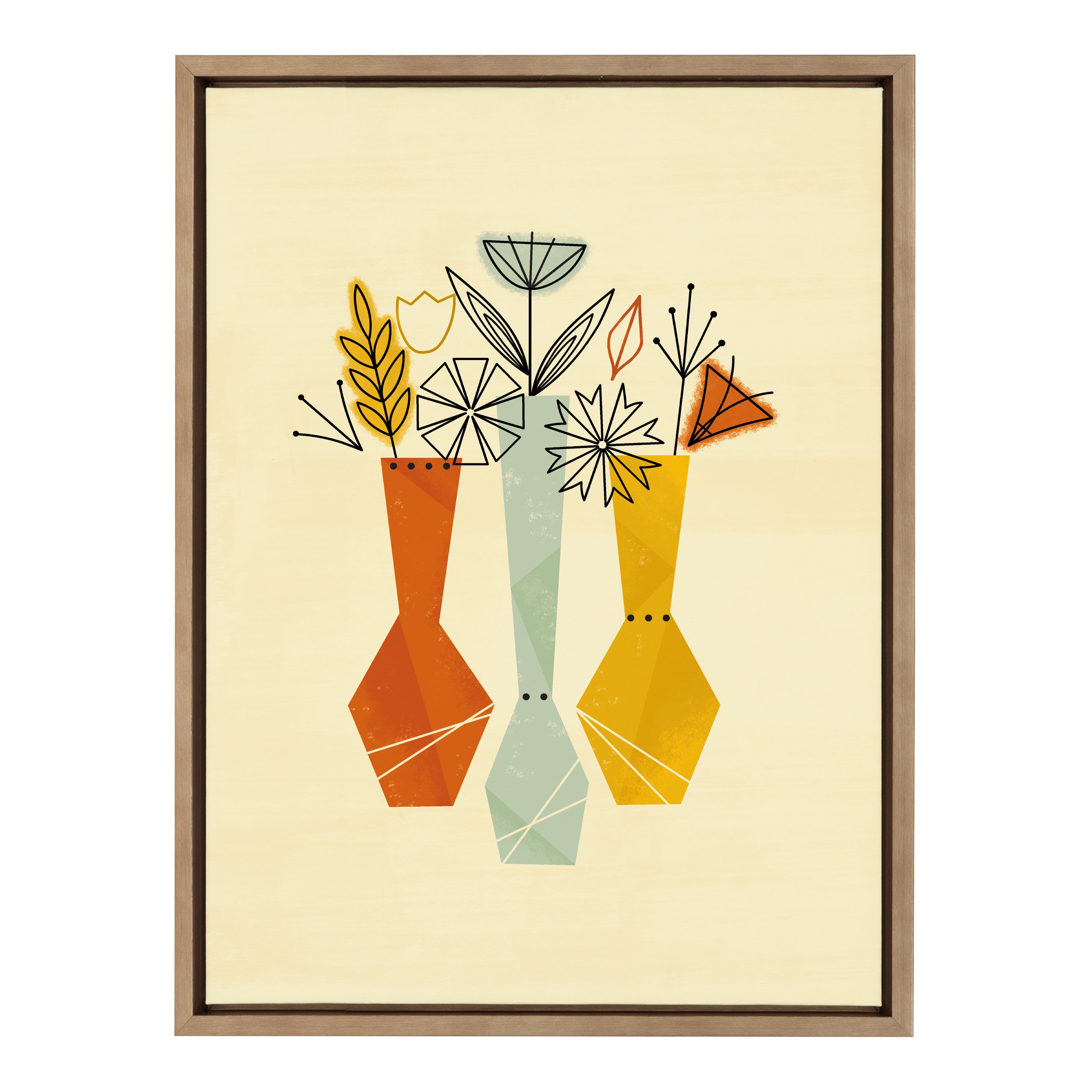 Sylvie Flowers Framed Canvas by kateandlaurel - main product image for Resin Society