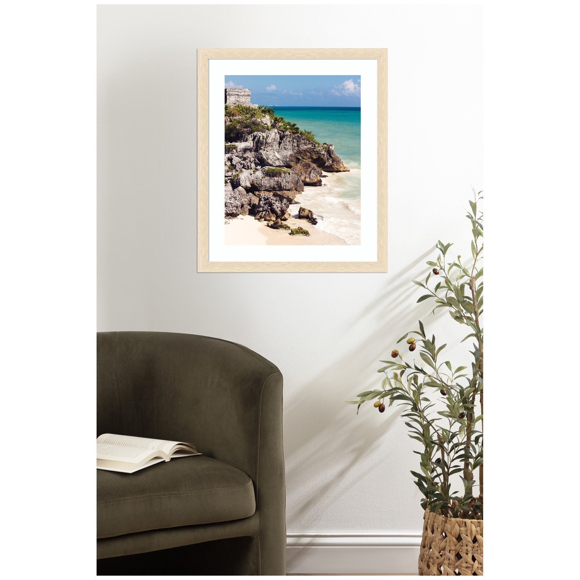 Framed Art Tulum Ruins Mexico Seascape by Stephanie Klatt
