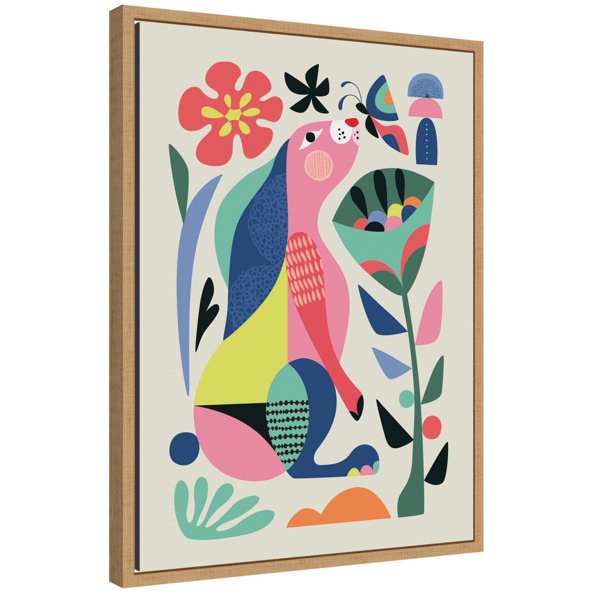 Sylvie Wild Rabbit abstract framed canvas art by Rachel Lee