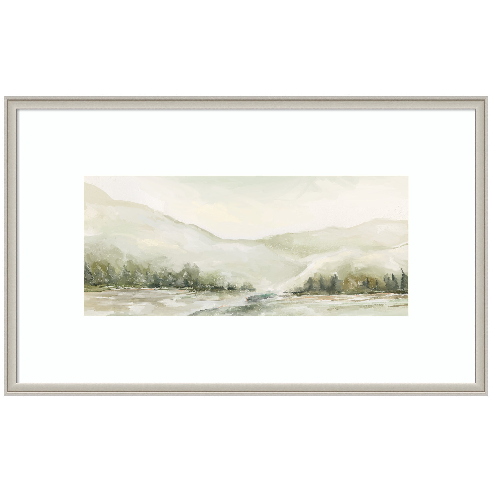 AQ Winter Landscape No.
6 framed wall art print showing a snowy winter scene in subtle tones