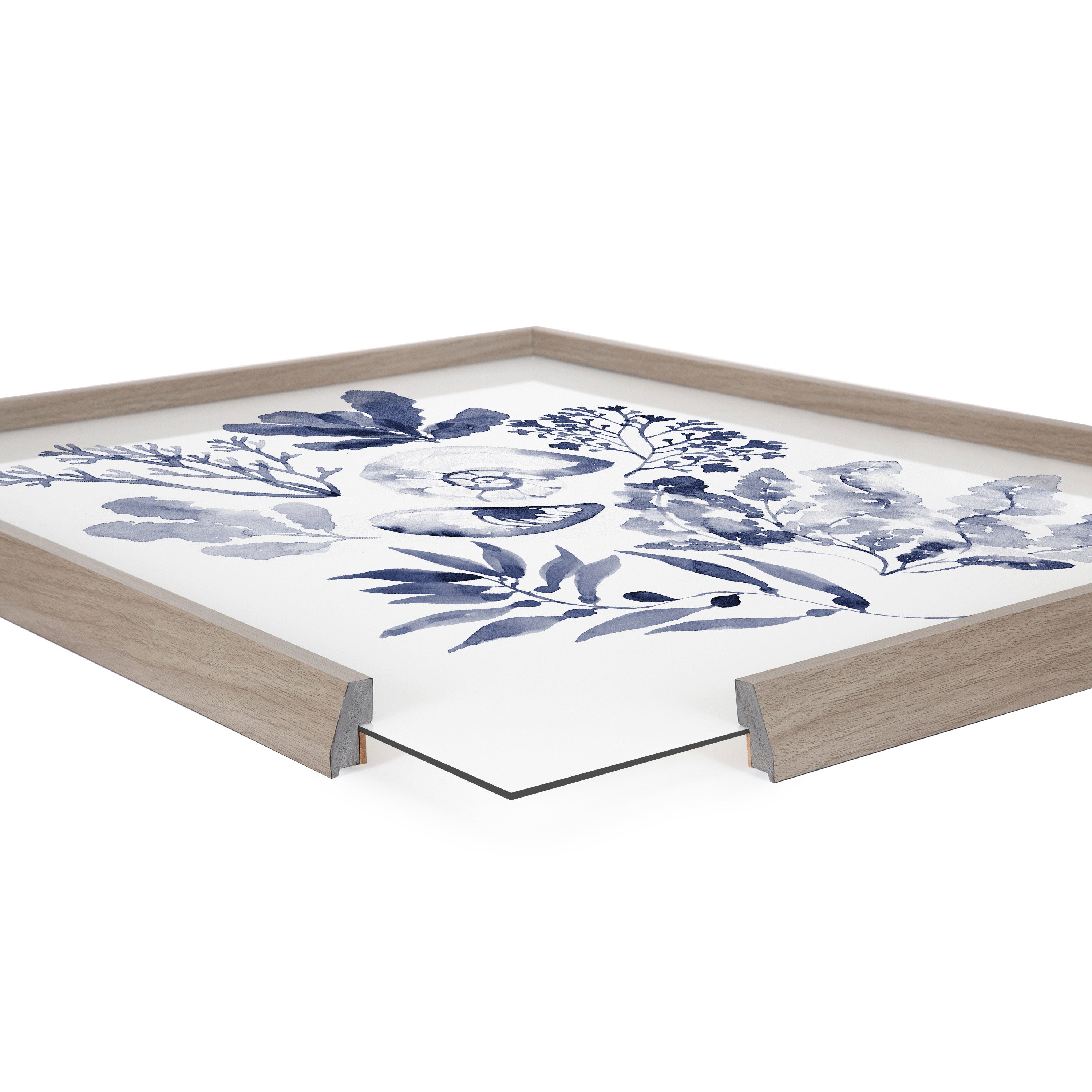 Blake Indigo Shells Framed Printed Acrylic by Sara Berrenson by kateandlaurel - product image 3 for Resin Society
