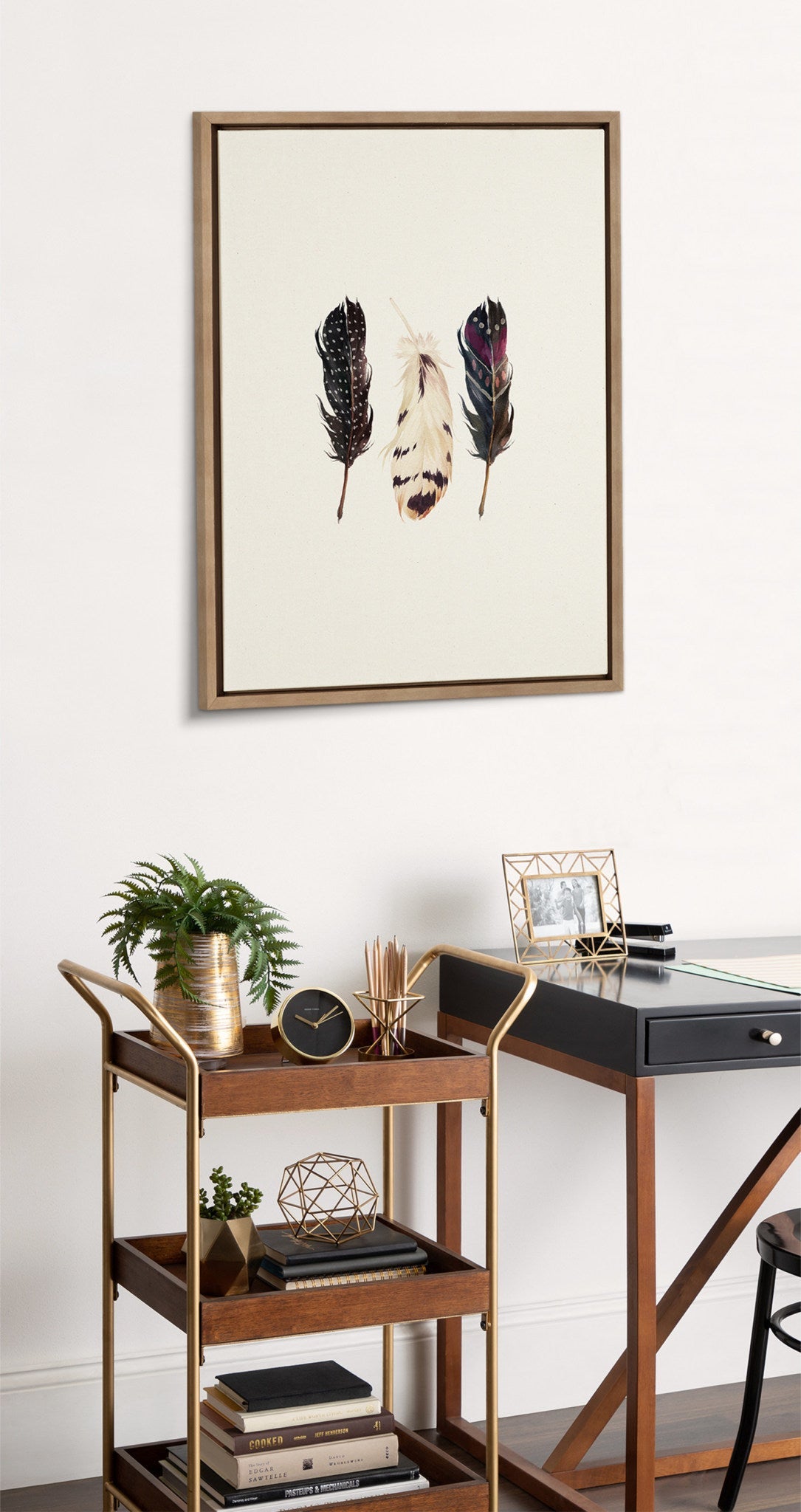 Sylvie Just Three Feathers Framed Canvas by kateandlaurel - product image 8 for Resin Society