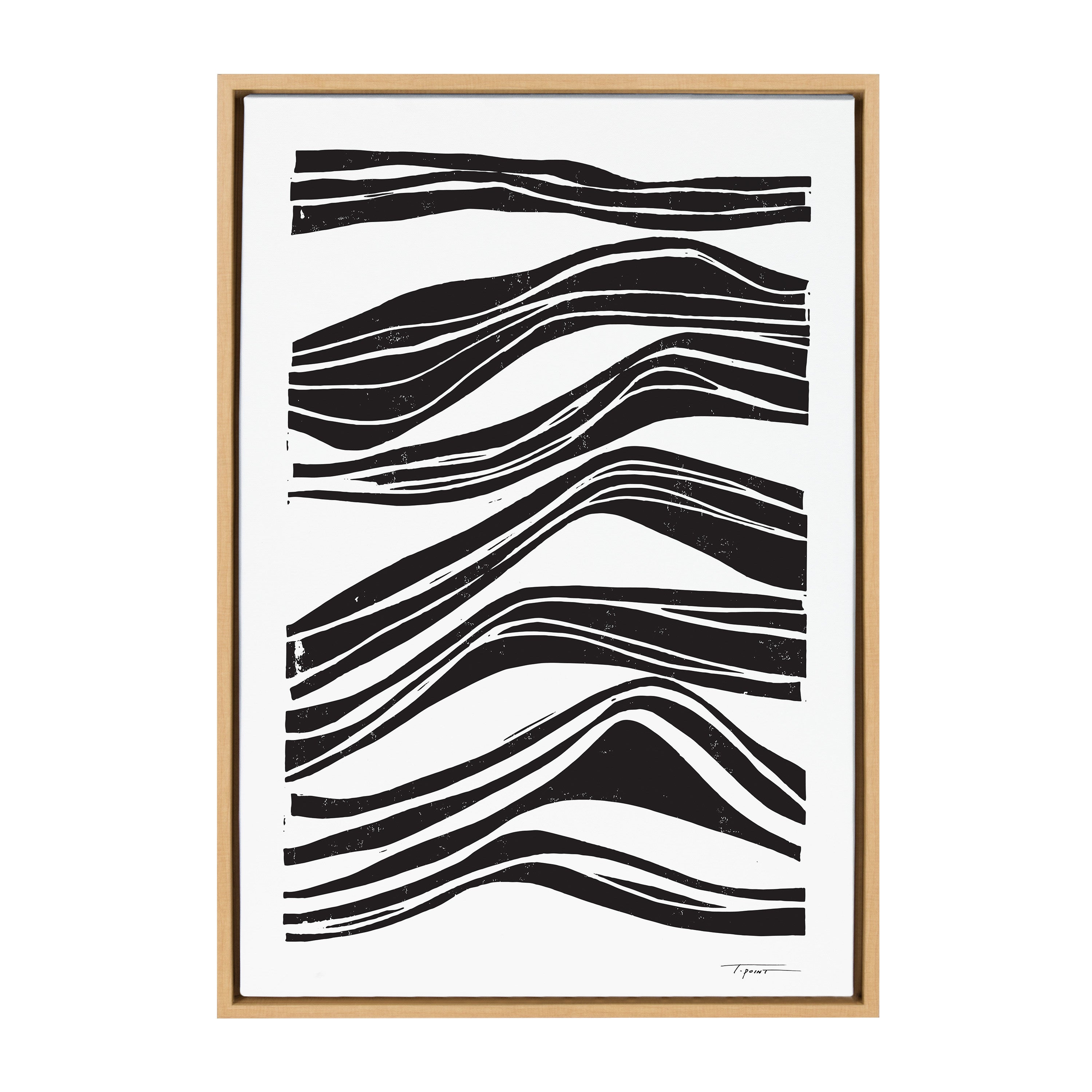 Sylvie Abstract Waves Framed Canvas by kateandlaurel - main product image for Resin Society