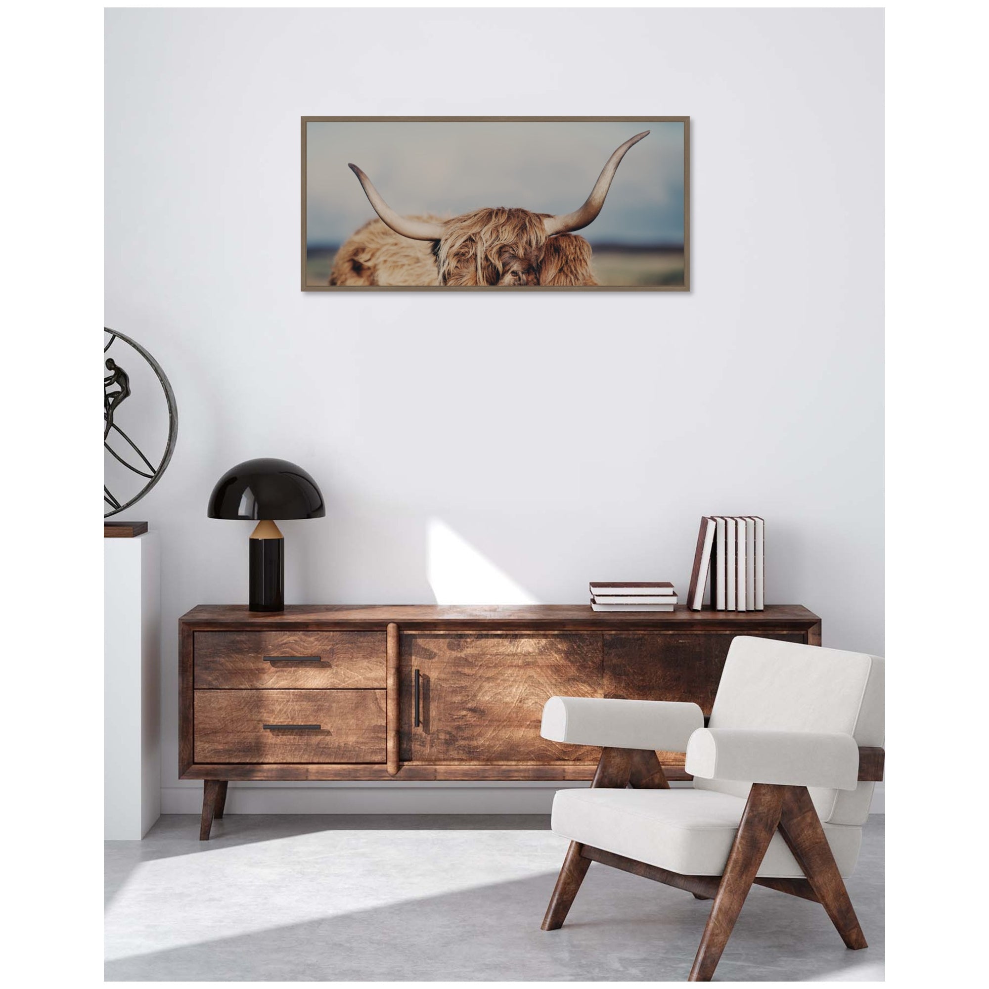 Highland Cow IX Close Panel by Laura Evans Framed Canvas Wall Art Print