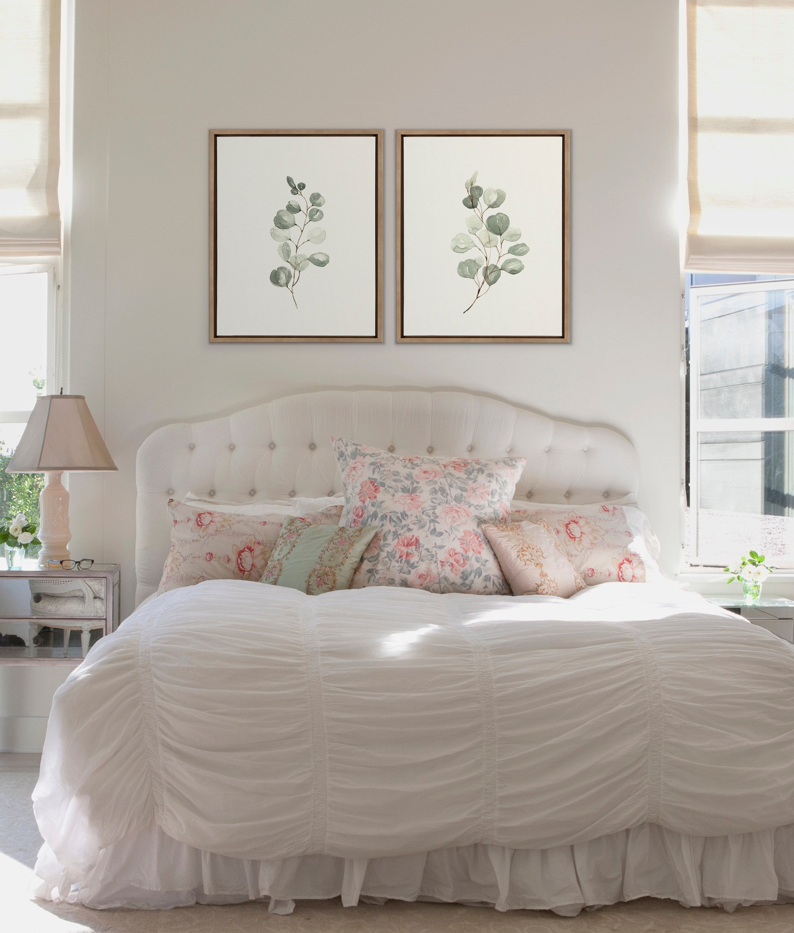 Sylvie Eucalyptus Framed Canvas Set by Maja Mitrovic