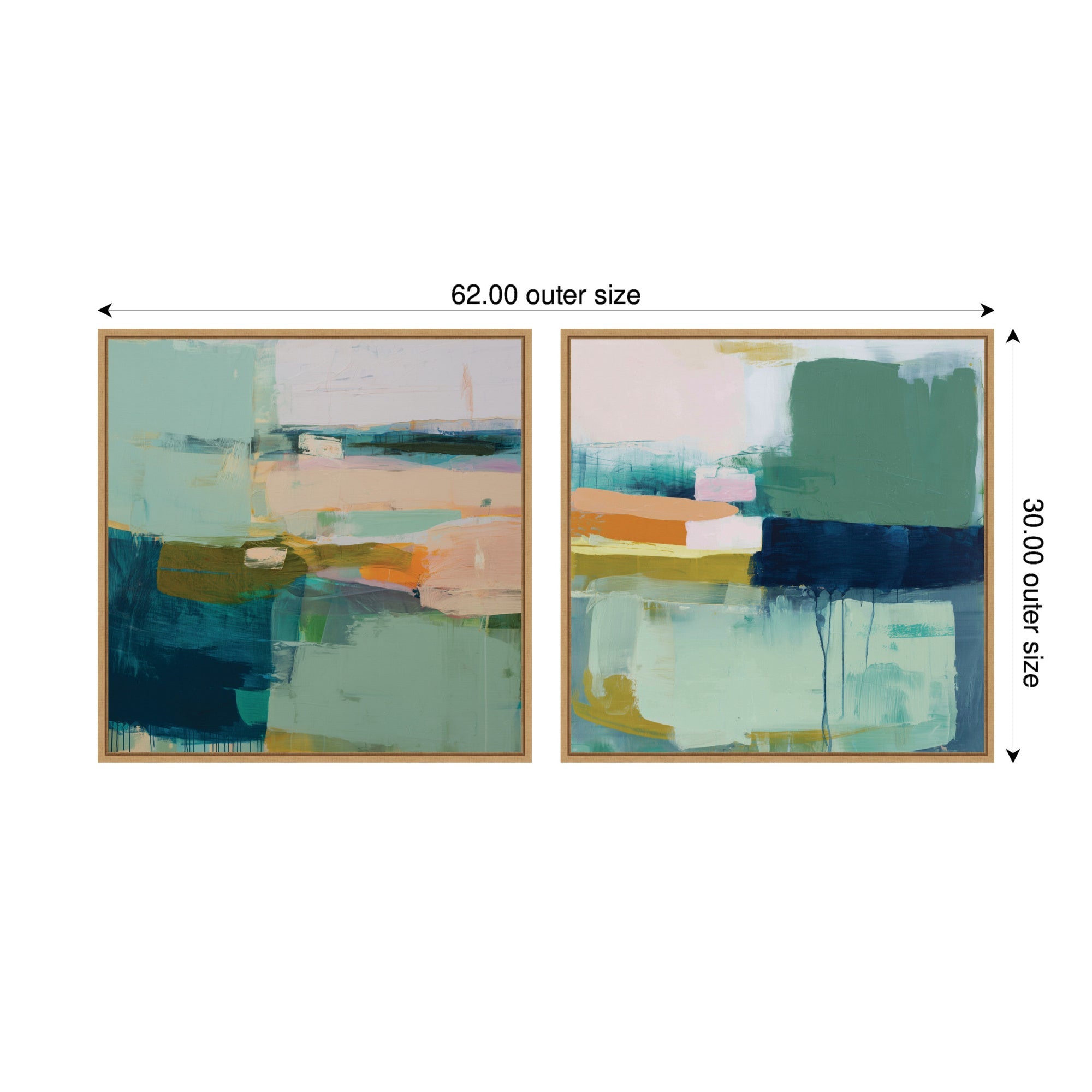 Color Block No.
1 & No.
2 2 Piece Framed Canvas Wall Art Set by Amy Lighthall