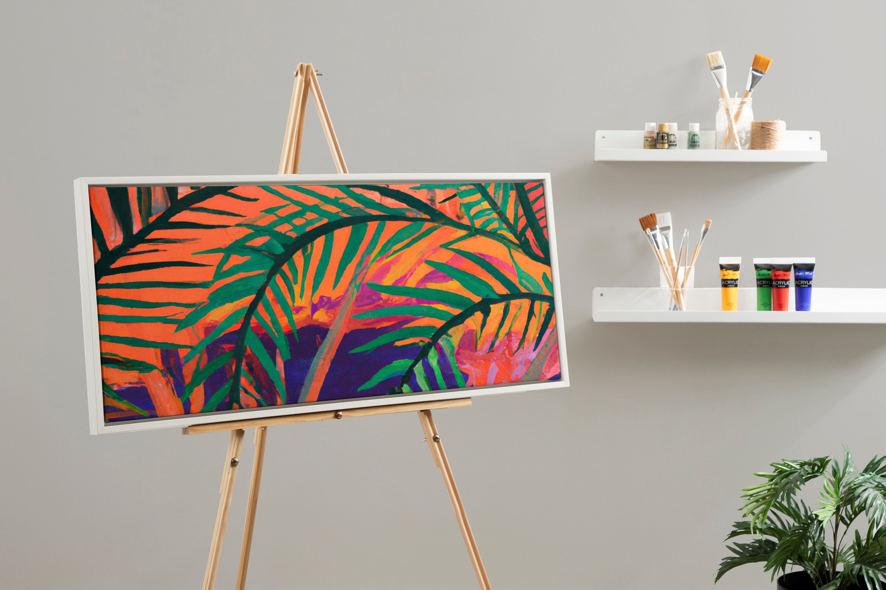 Sylvie Blank Framed Canvas 18x40